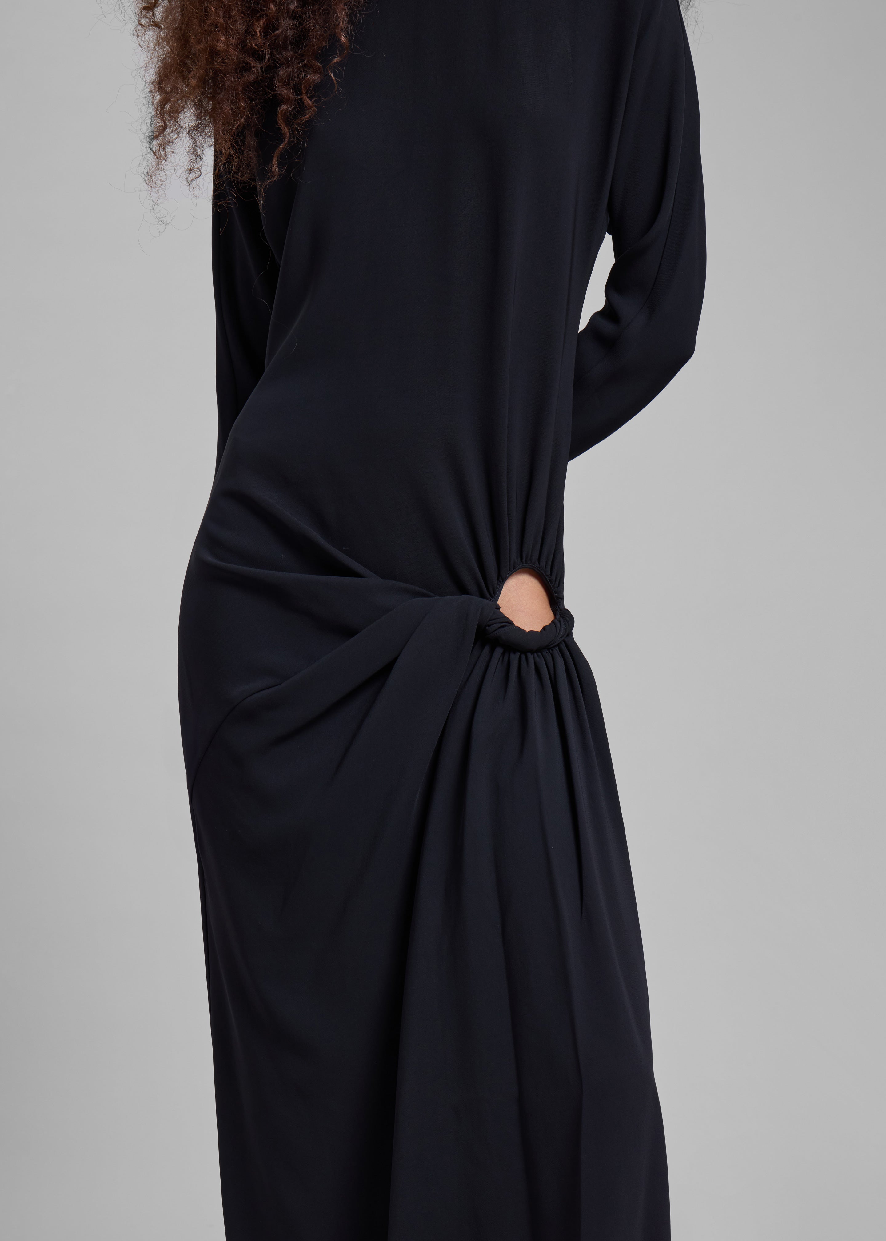 Christopher Esber Ruched Twisted Long Sleeve Dress - Black - 3