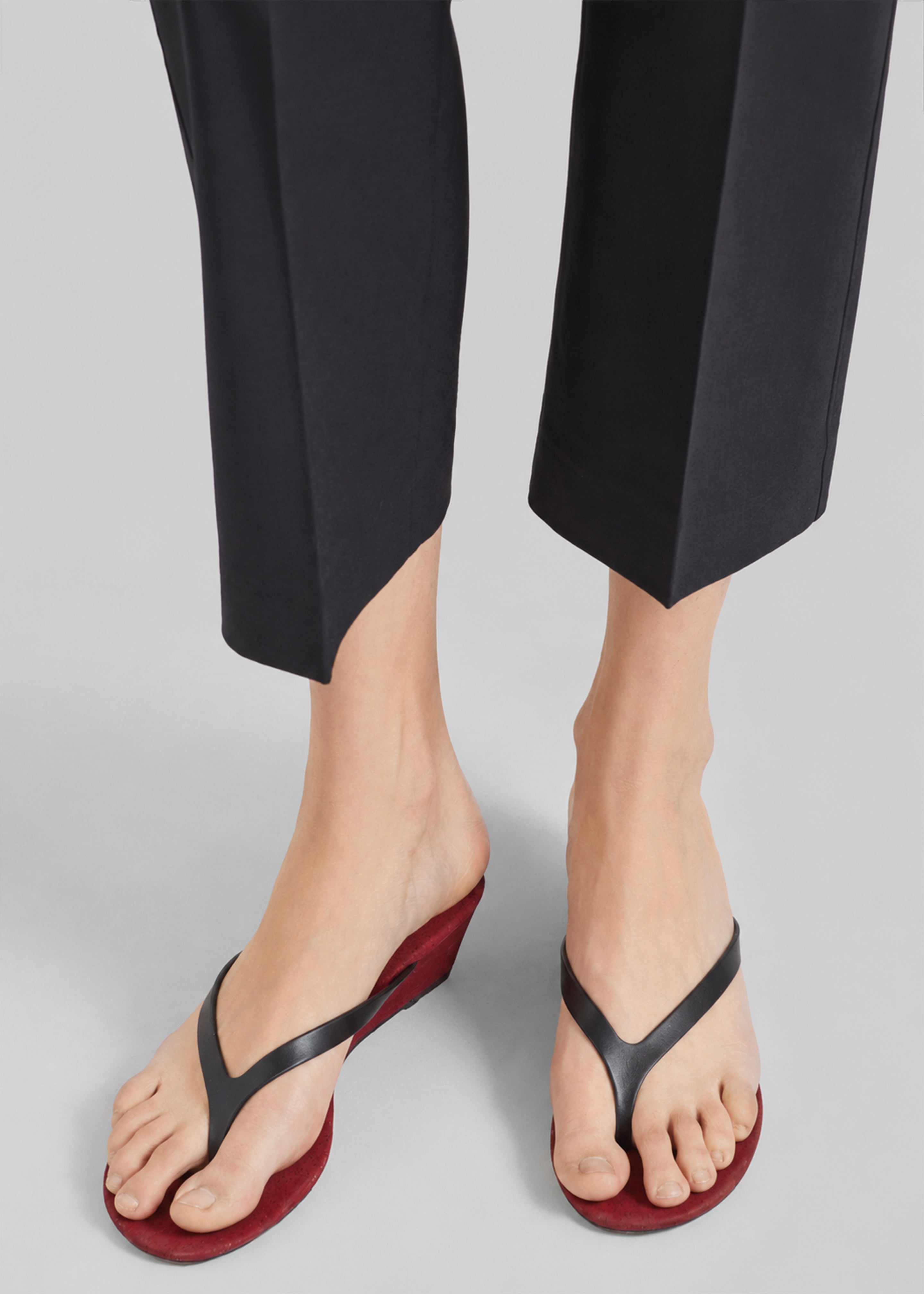 Christopher Esber Scala Cork Wedges - Flame/Black – The Frankie Shop