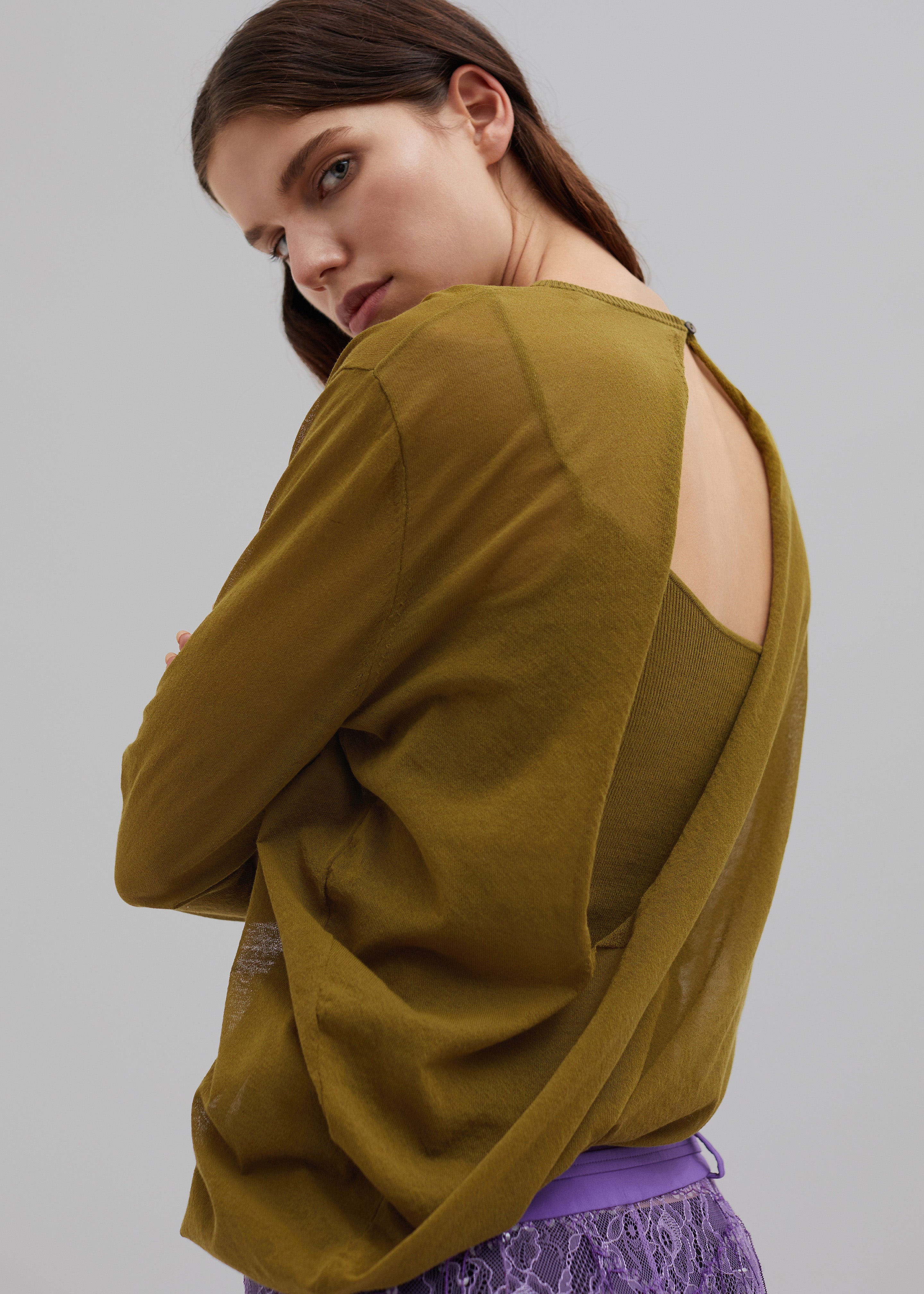 Christopher Esber Slide Long Sleeve Top - Olive - 2