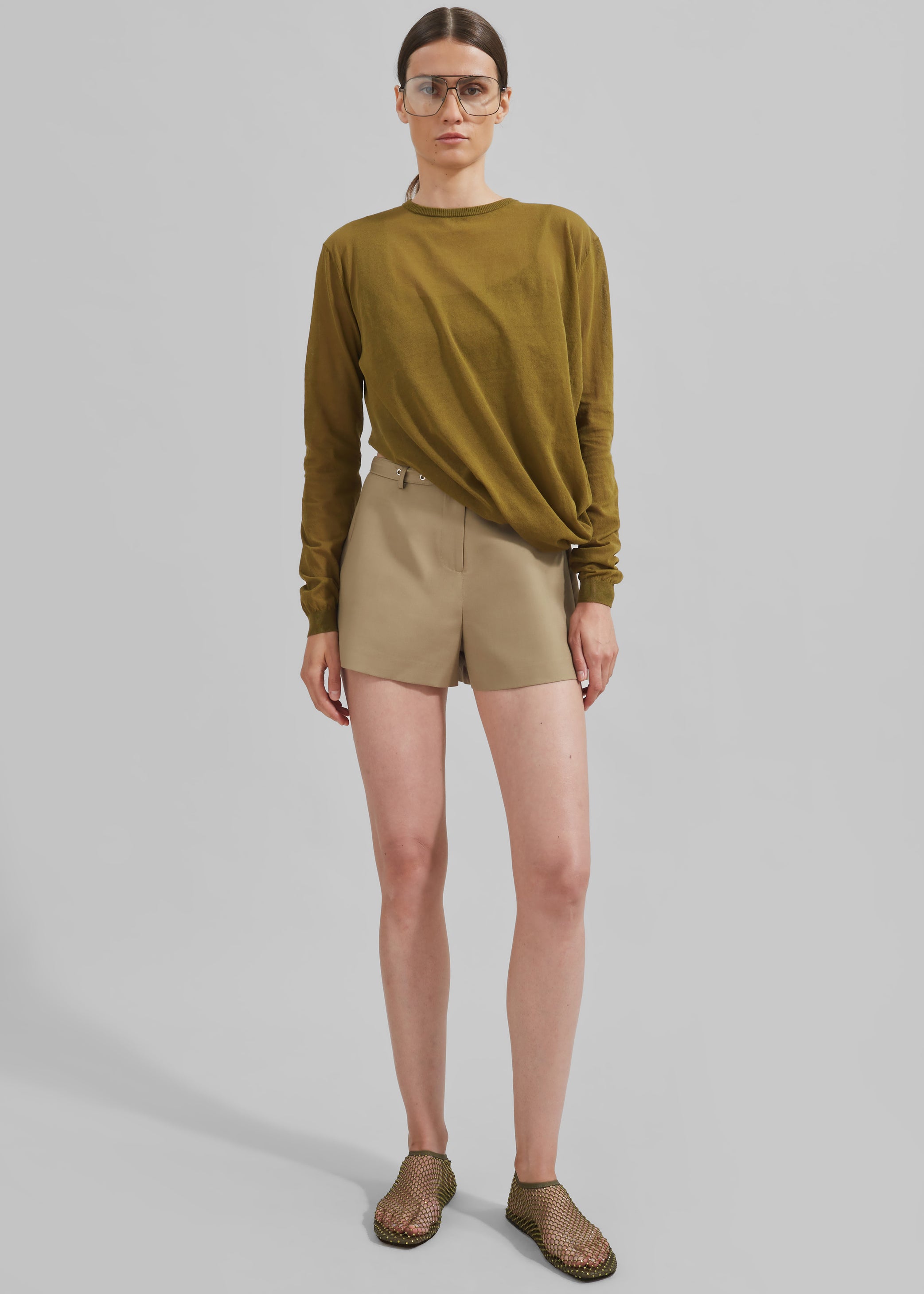 Shop the look image for Christopher Esber Slide Long Sleeve Top - Olive