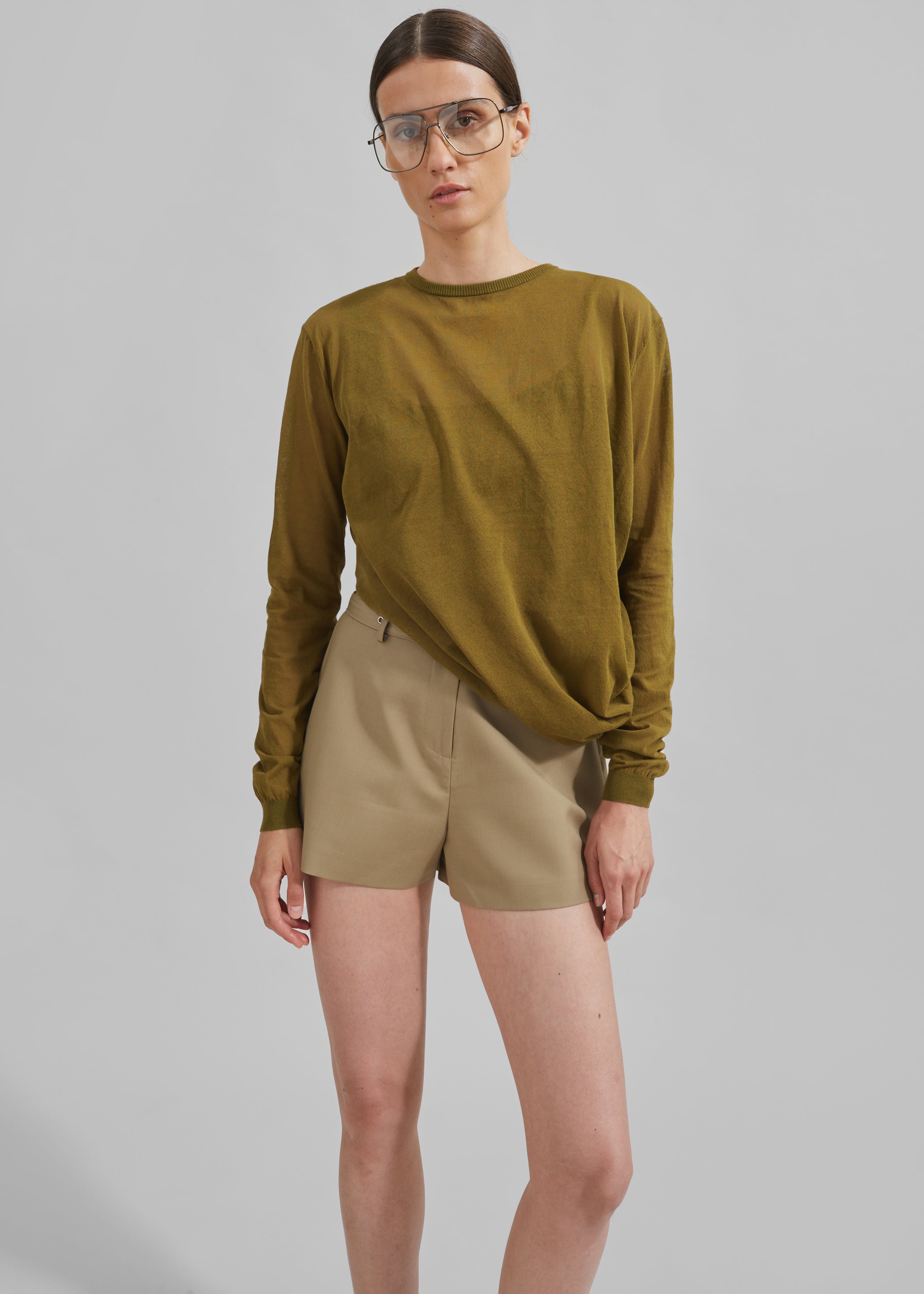 Christopher Esber Slide Long Sleeve Top - Olive - 5