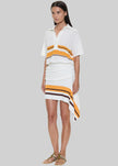 Christopher Esber Straccio Knitted Extension Drape Mini Skirt - Solaris Stripe