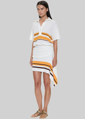 Christopher Esber Straccio Knitted Extension Drape Mini Skirt - Solaris Stripe
