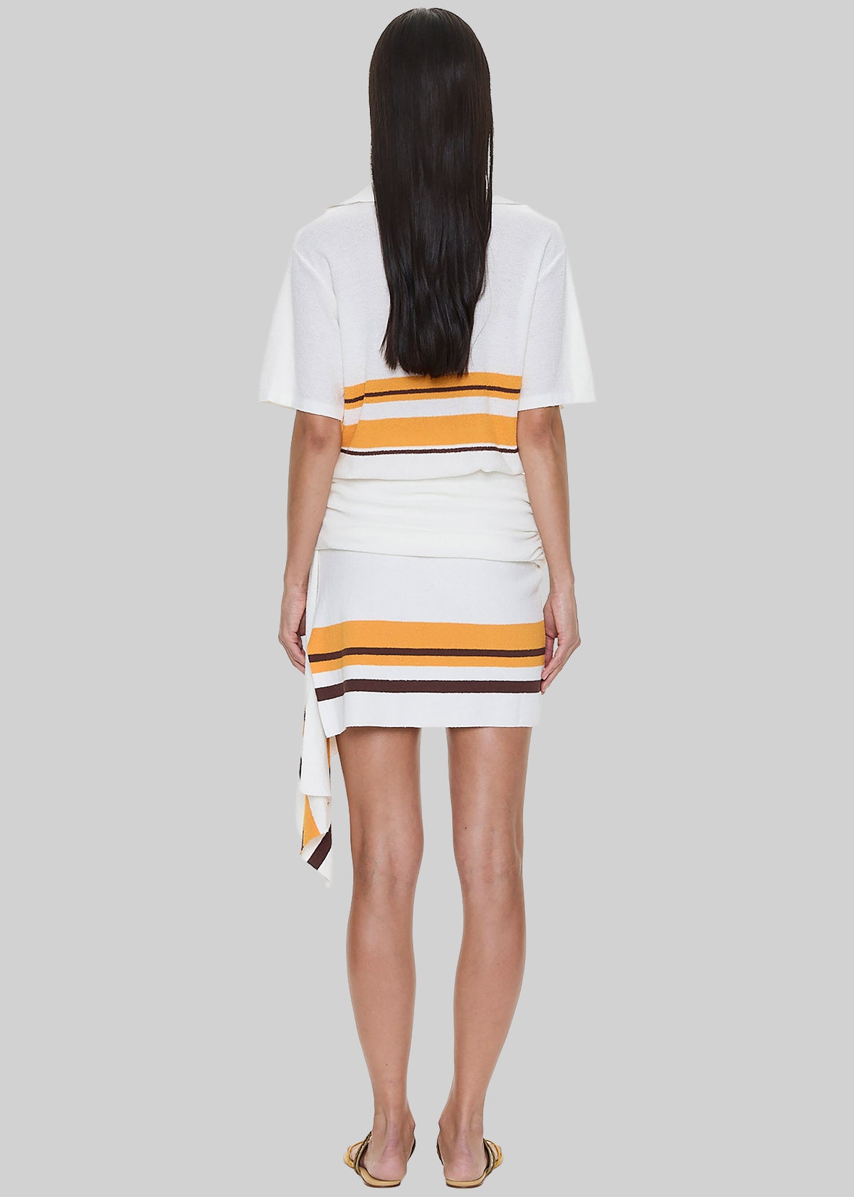 Christopher Esber Straccio Knitted Extension Drape Mini Skirt - Solaris Stripe - 6