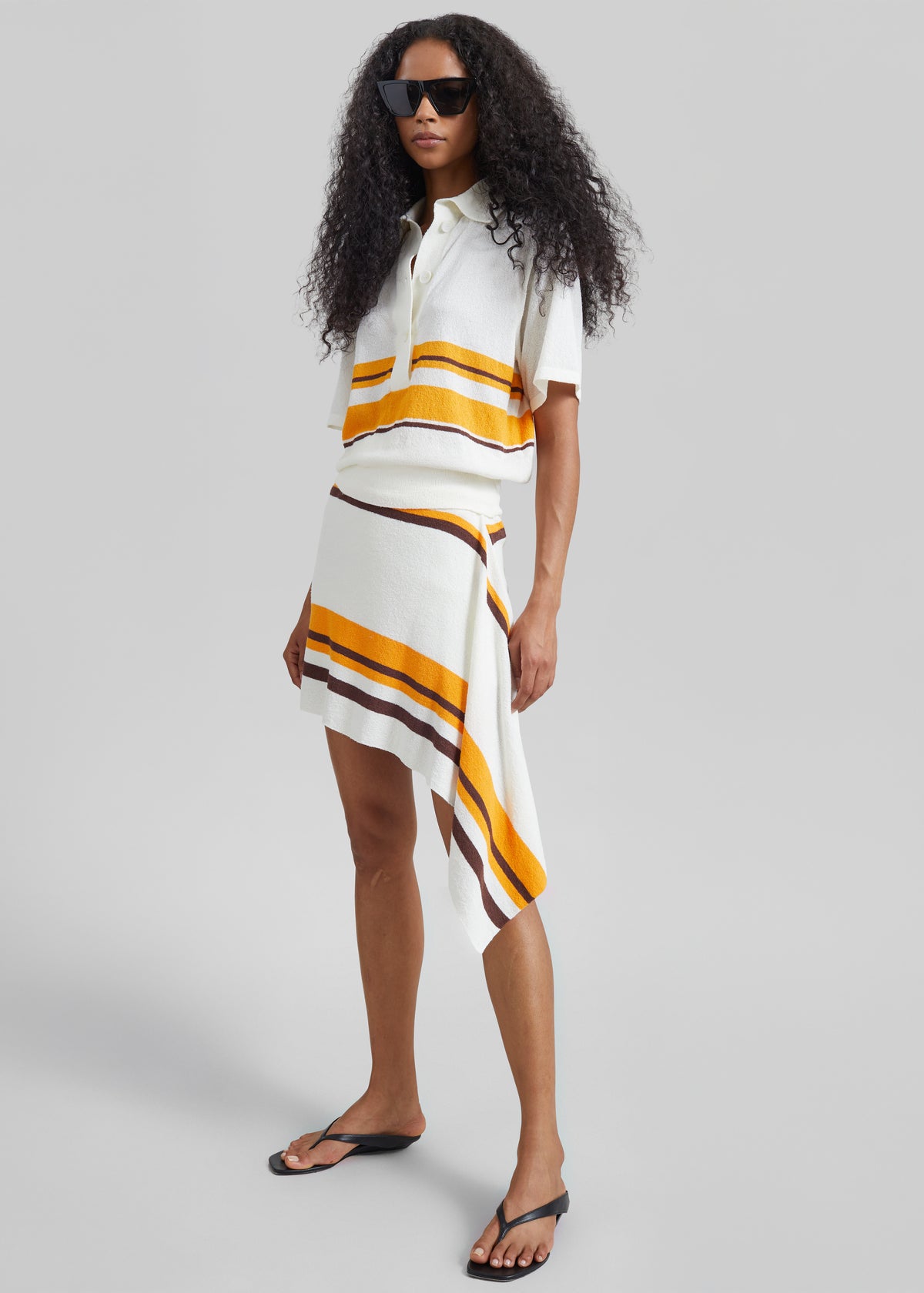 Christopher Esber Straccio Knitted Extension Drape Mini Skirt - Solaris Stripe - 1