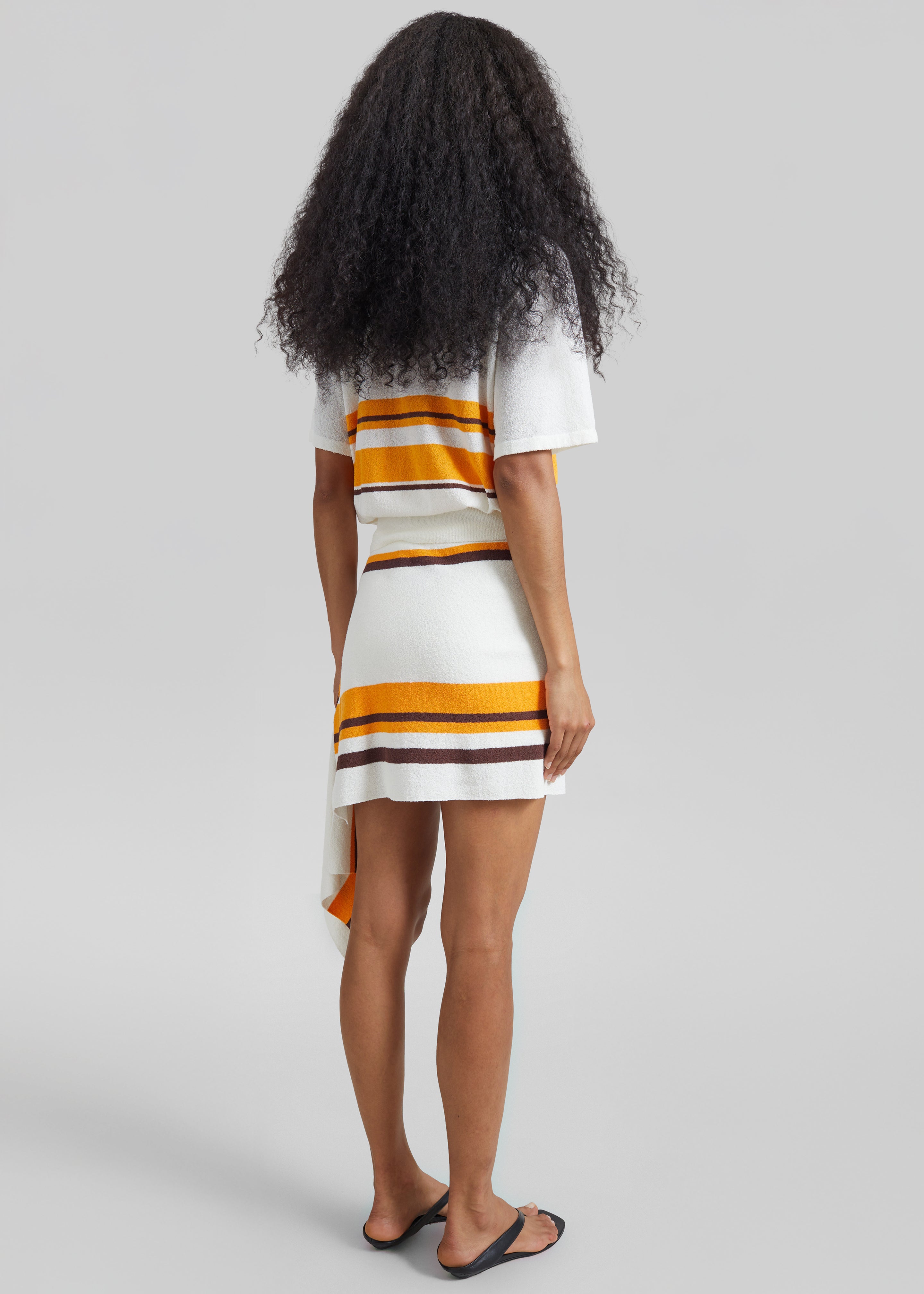 Christopher Esber Straccio Knitted Extension Drape Mini Skirt - Solaris Stripe - 7