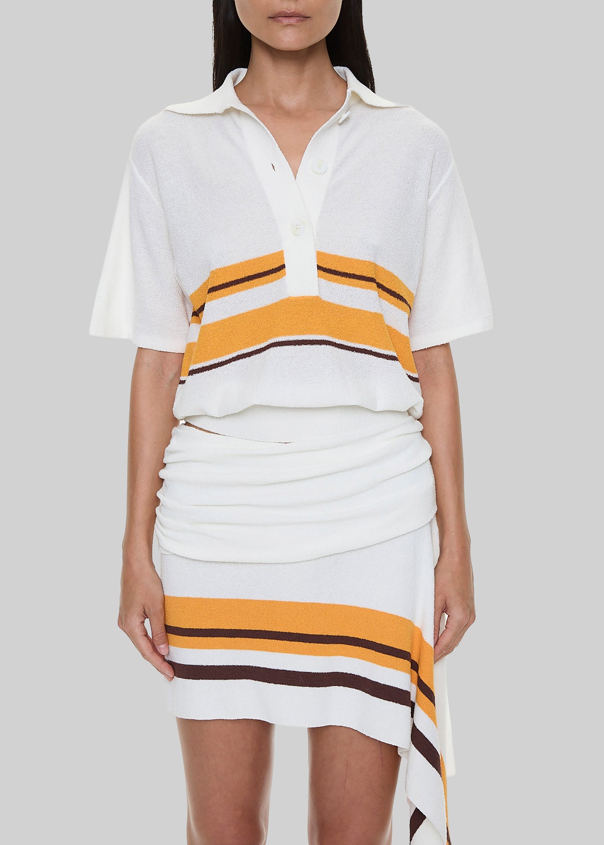 Christopher Esber Stripe Knit Clean Polo - Solaris Stripe - 4