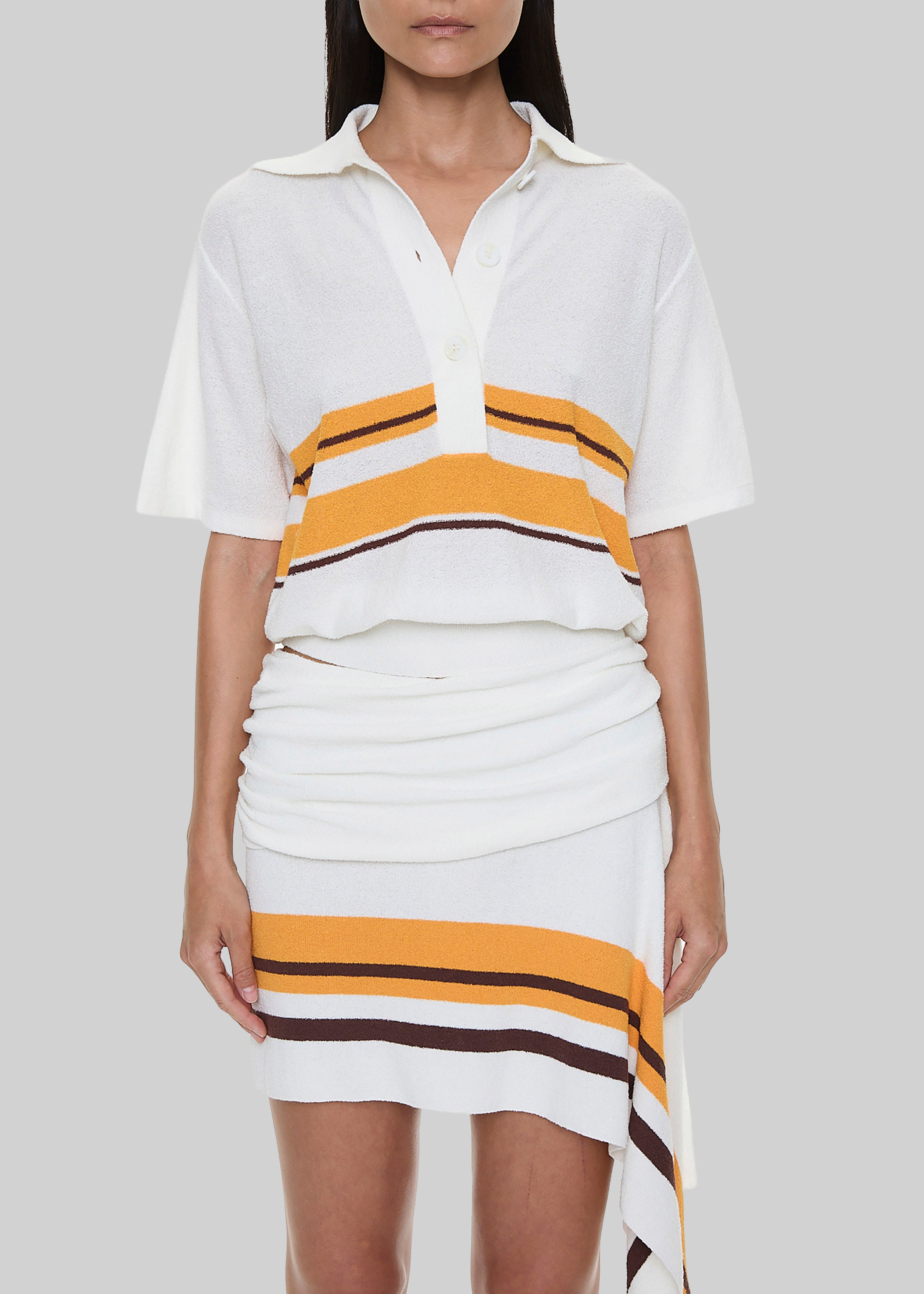 Christopher Esber Stripe Knit Clean Polo - Solaris Stripe - 4