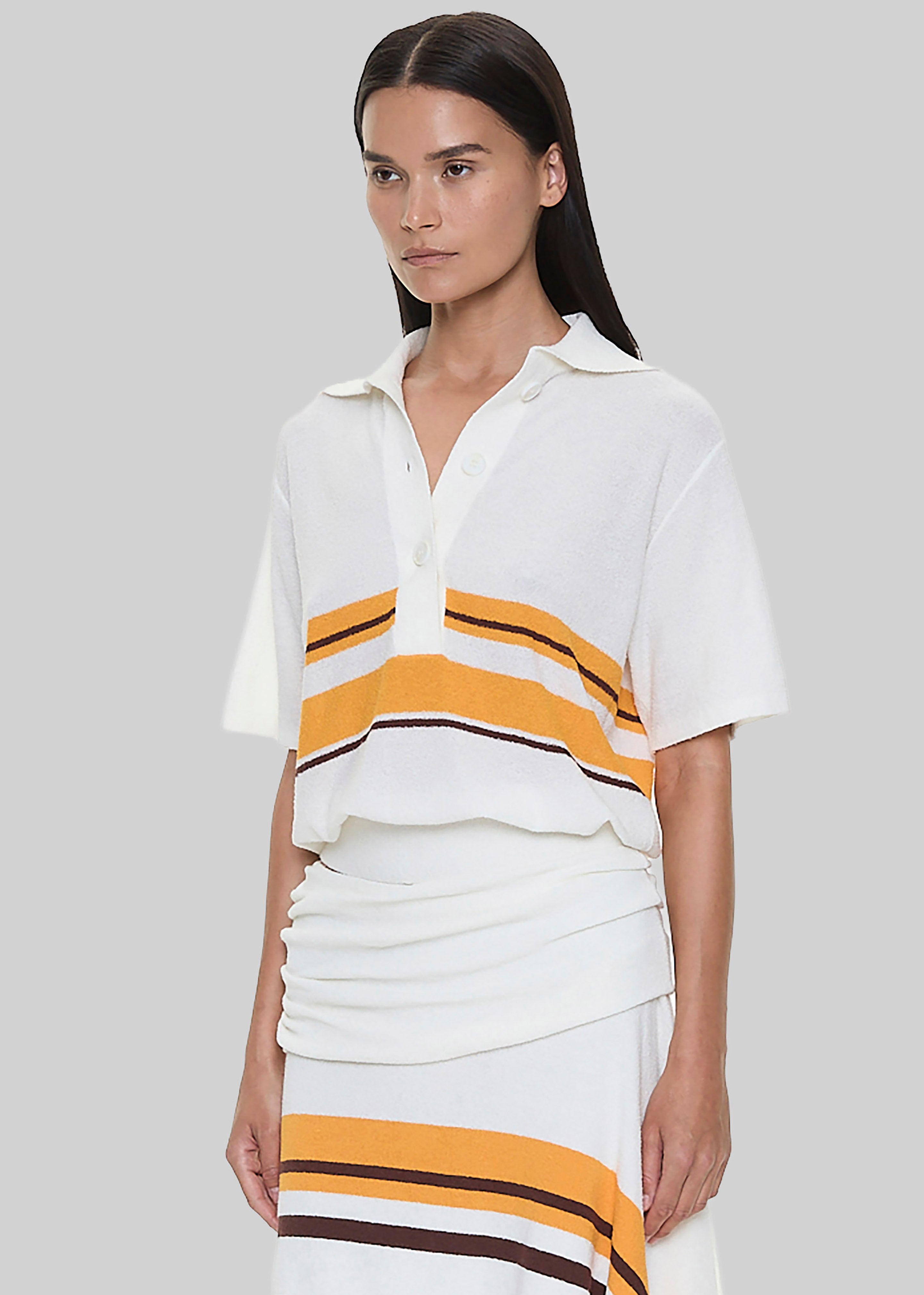 Christopher Esber Stripe Knit Clean Polo - Solaris Stripe - 2