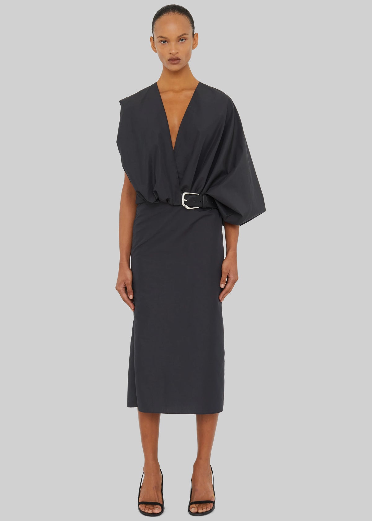 Christopher Esber Swaddled Belted Taffeta Dress Christopher Esber Swaddled Belted Taffeta Dress