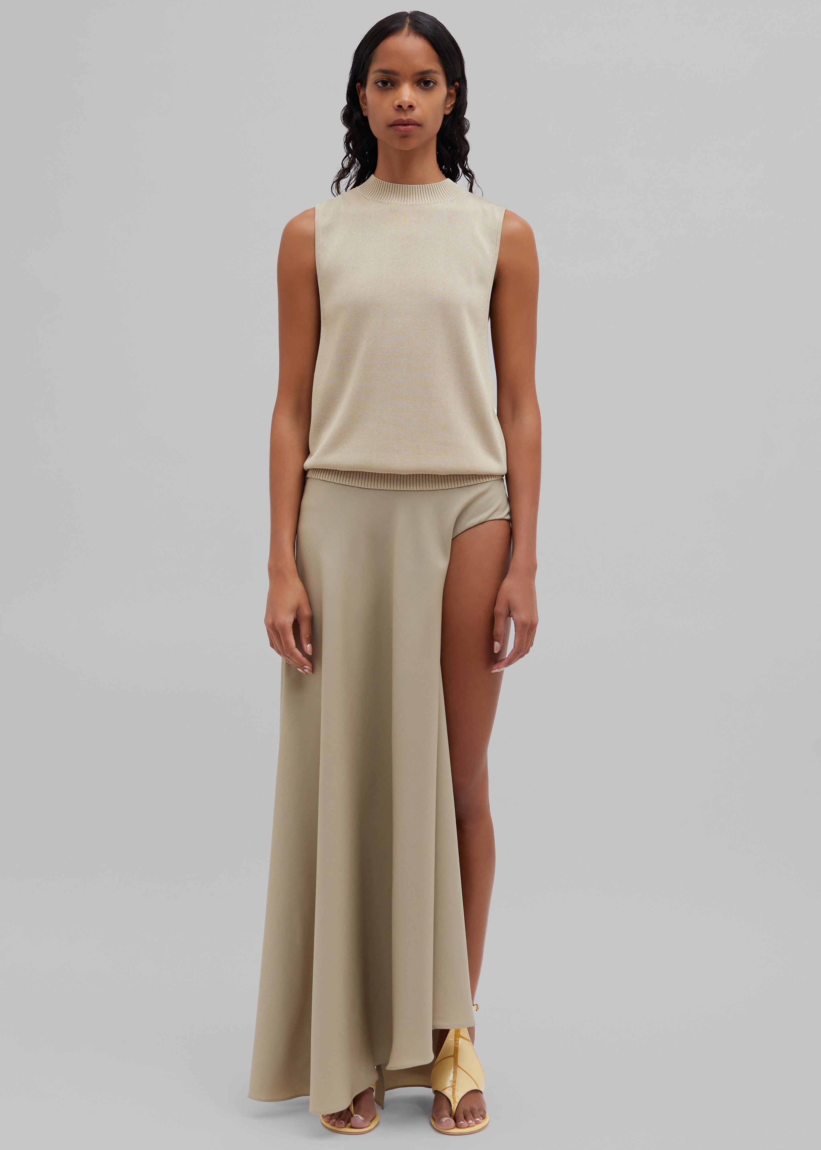 Christopher Esber Talus Tailored Mono Skirt - Taupe - 6