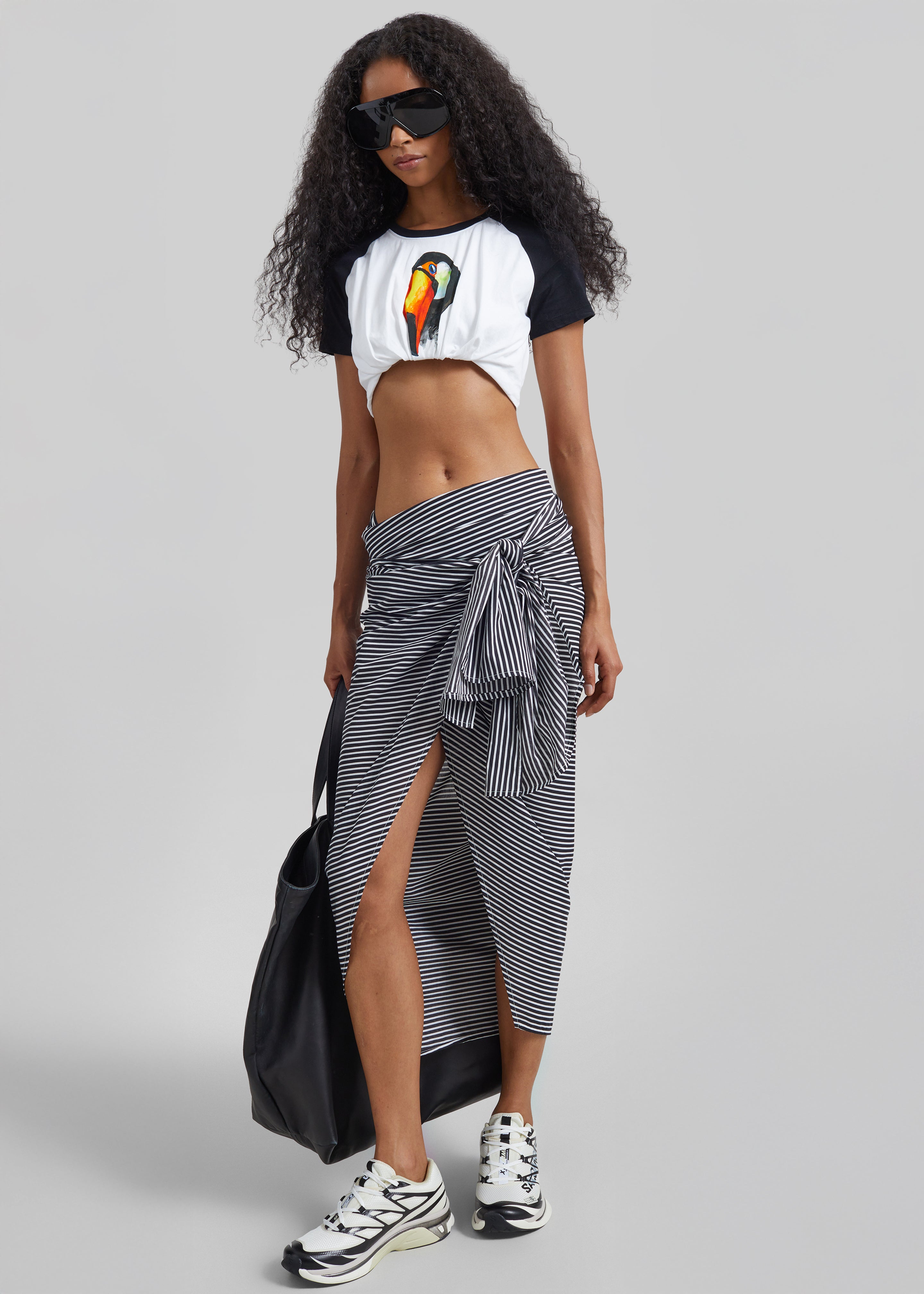 Christopher Esber Tucked Cropped Tee - Toucan Print - 3