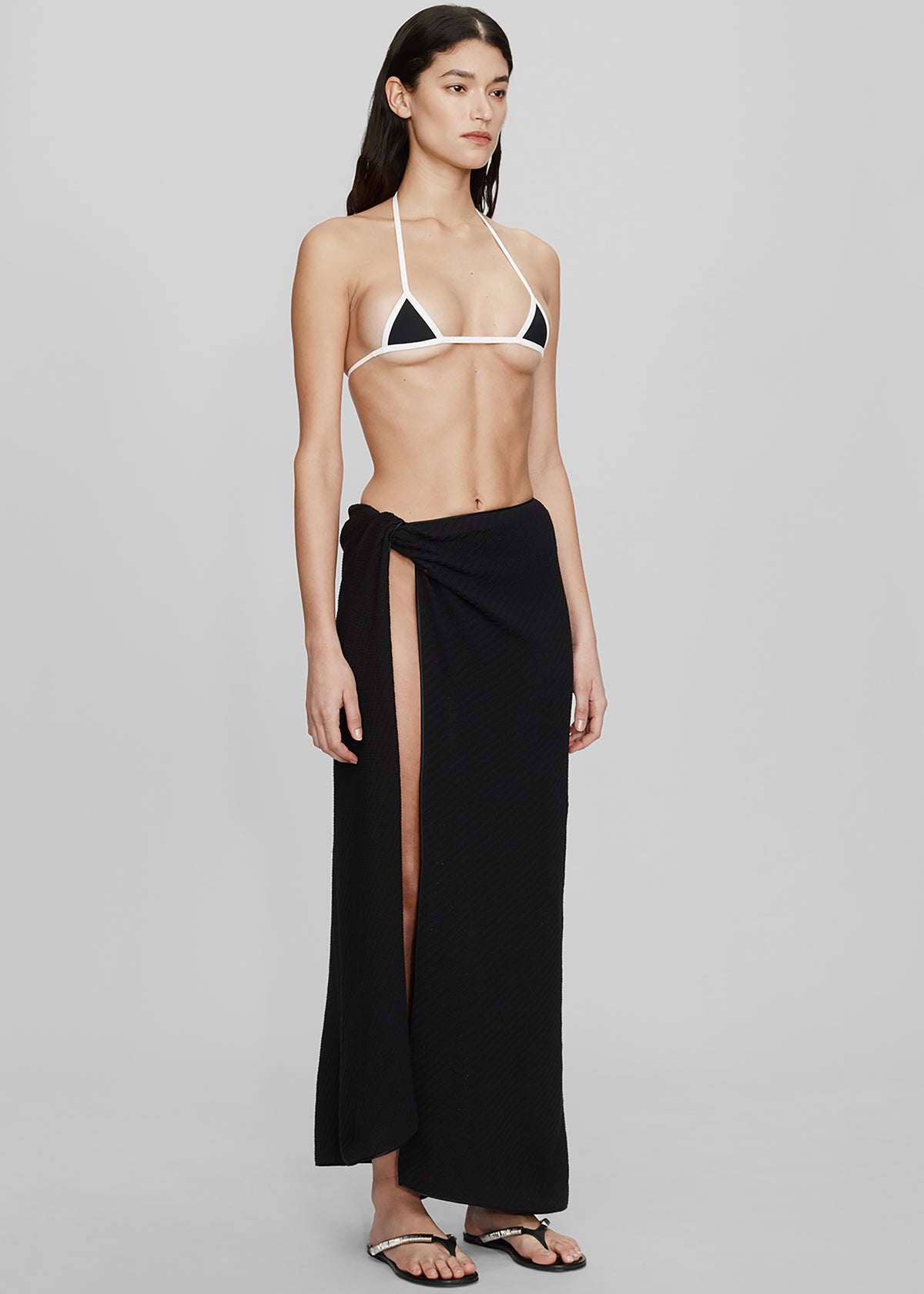 Christopher Esber Vertical Knit Twist Sarong Skirt - Black - 4