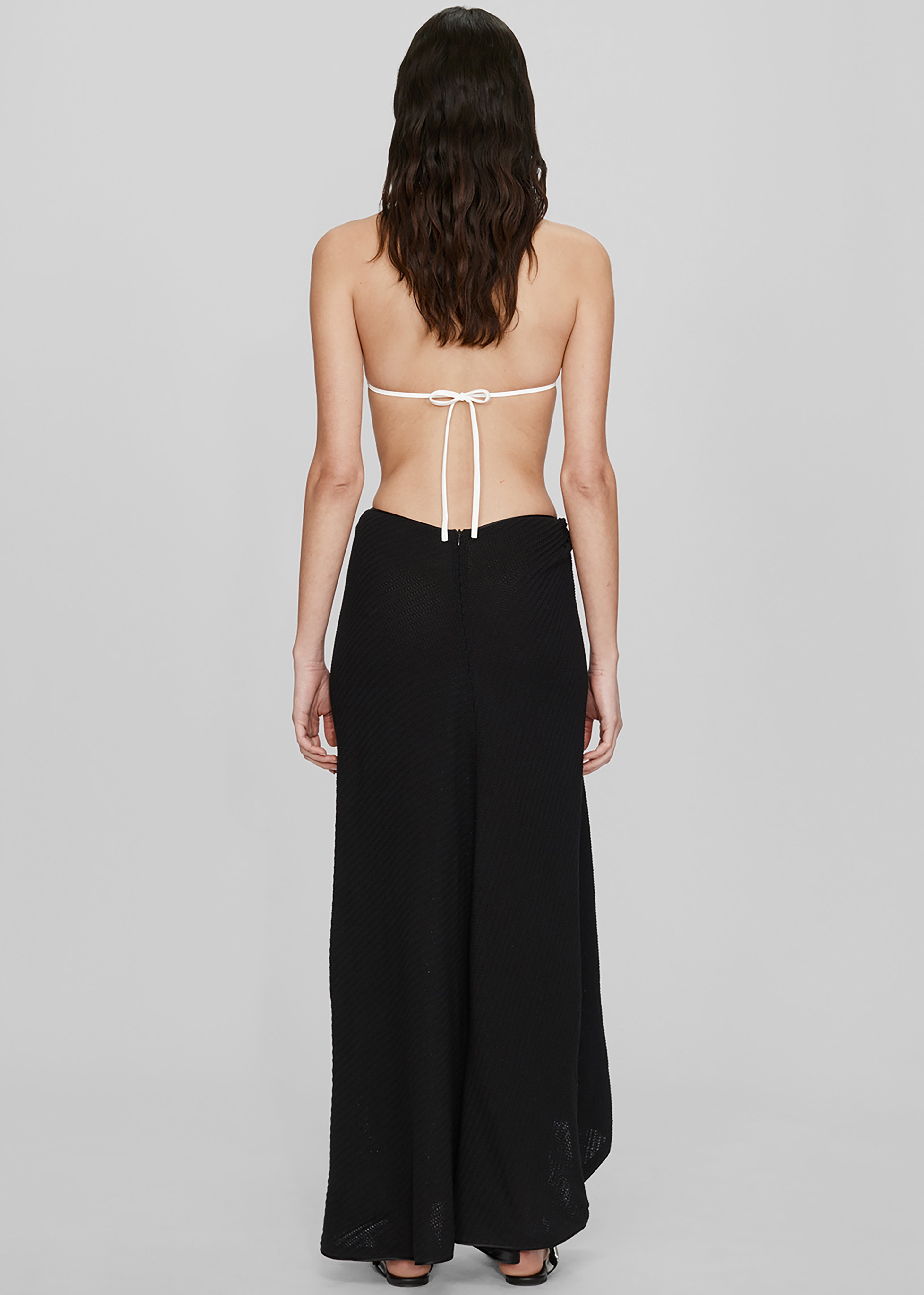 Christopher Esber Vertical Knit Twist Sarong Skirt - Black - 5