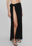 Christopher Esber Vertical Knit Twist Sarong Skirt - Black