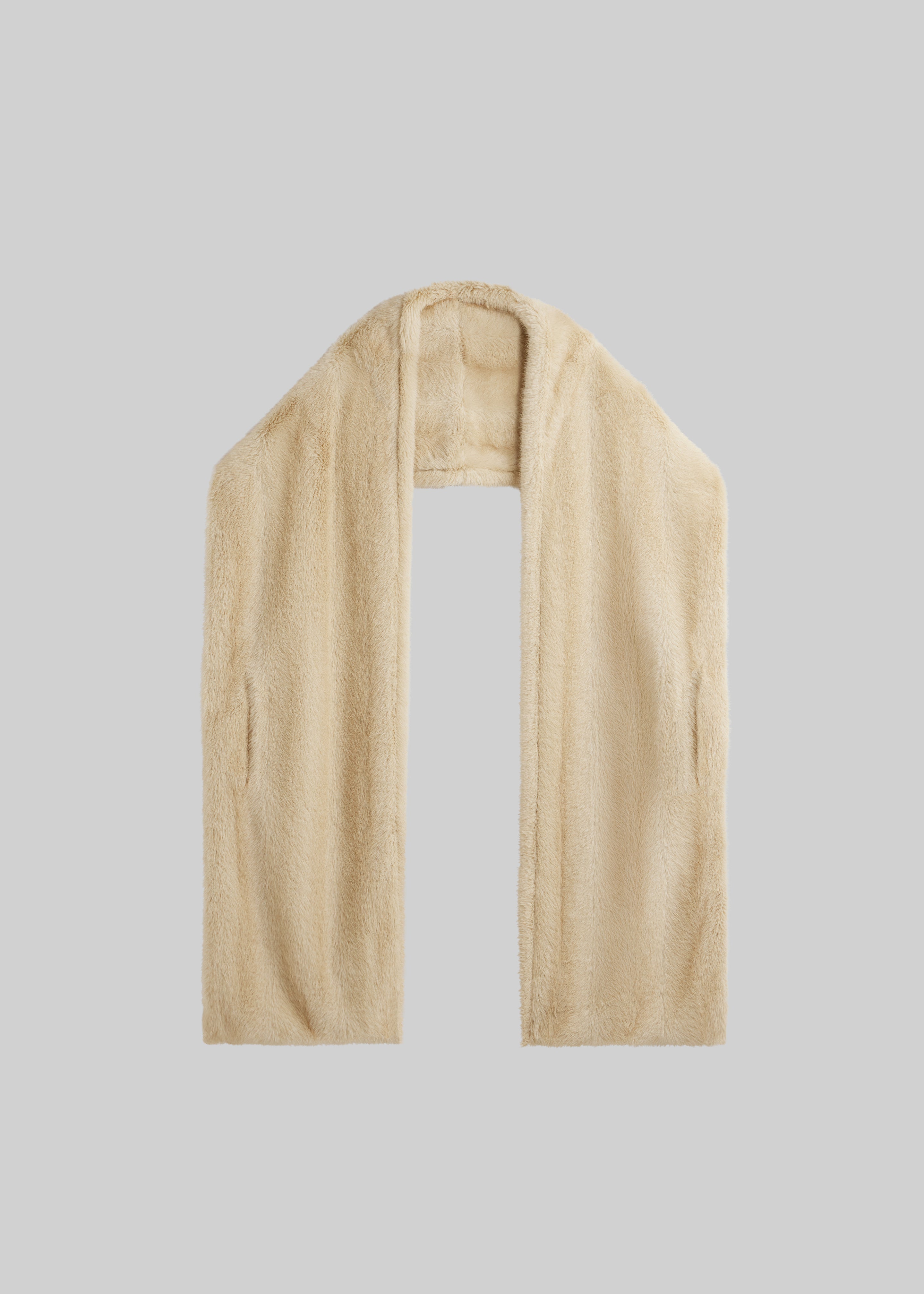 Ciasa Faux Fur Scarf - Beige – The Frankie Shop