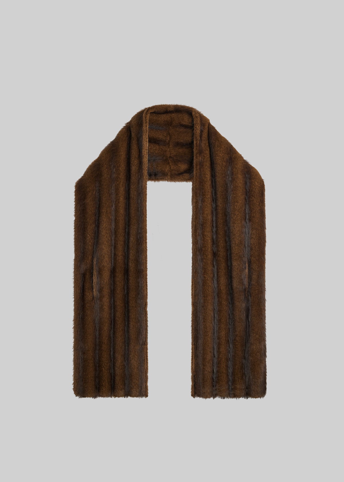 Ciasa Faux Fur Scarf - Brown - 3
