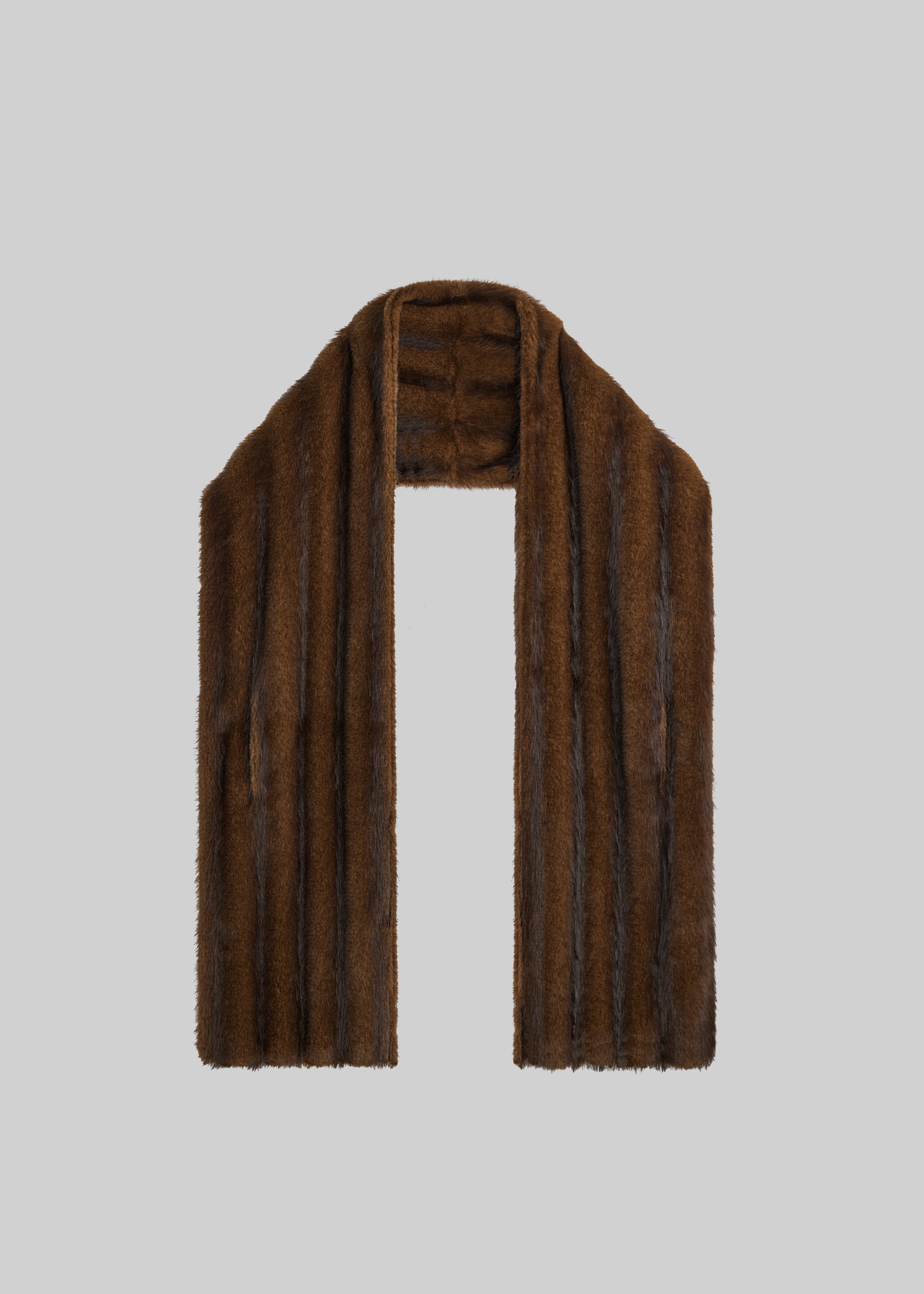 Ciasa Faux Fur Scarf - Brown - 3