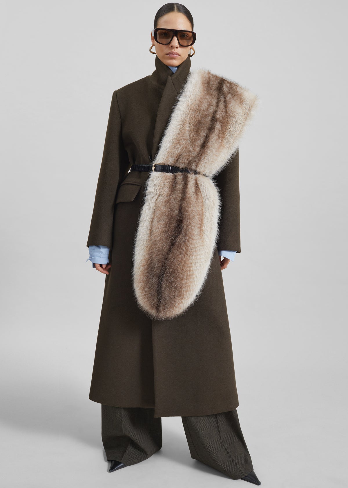 Ciasa Faux Fur Scarf - Grey - 4