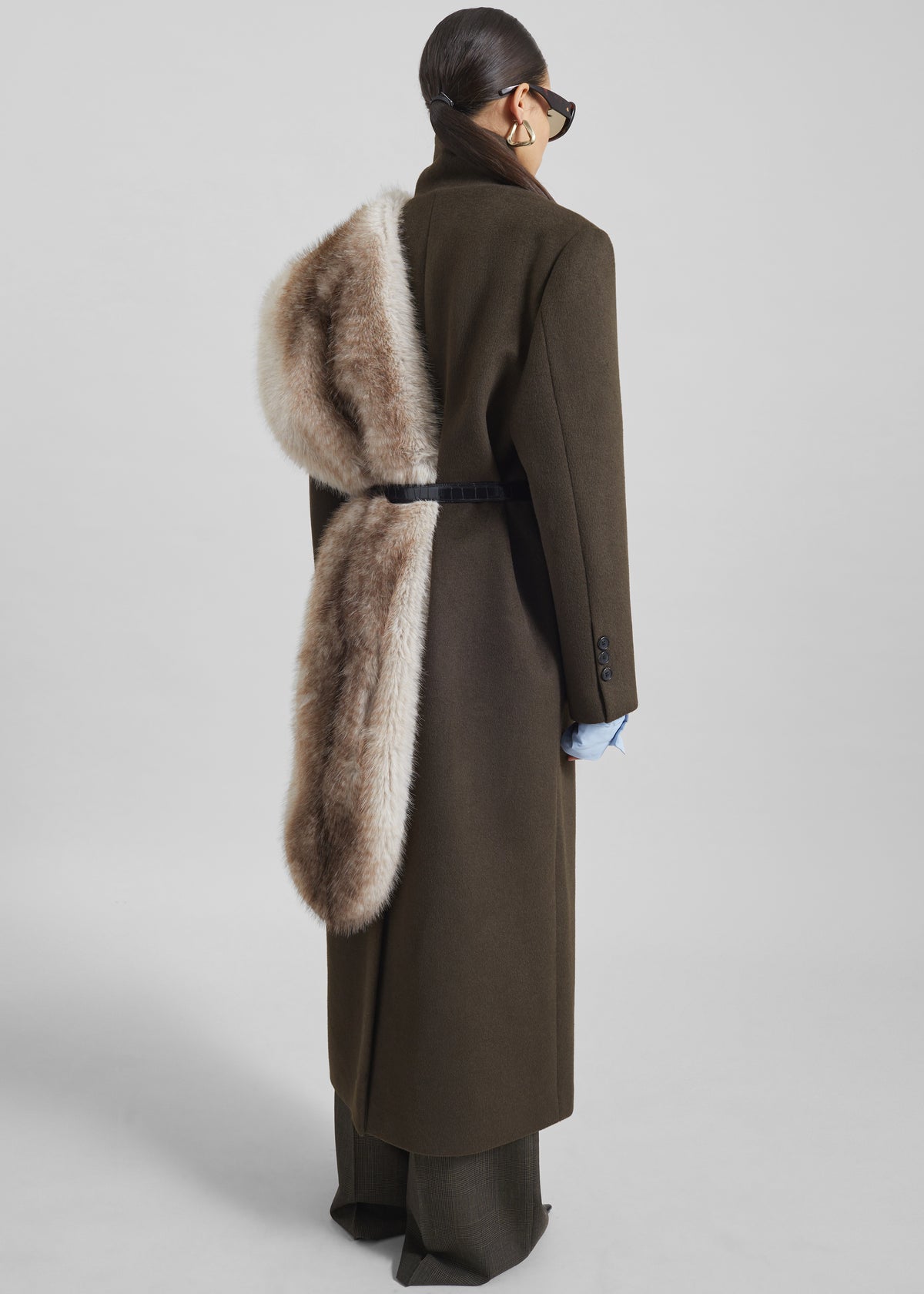 Ciasa Faux Fur Scarf - Grey - 5