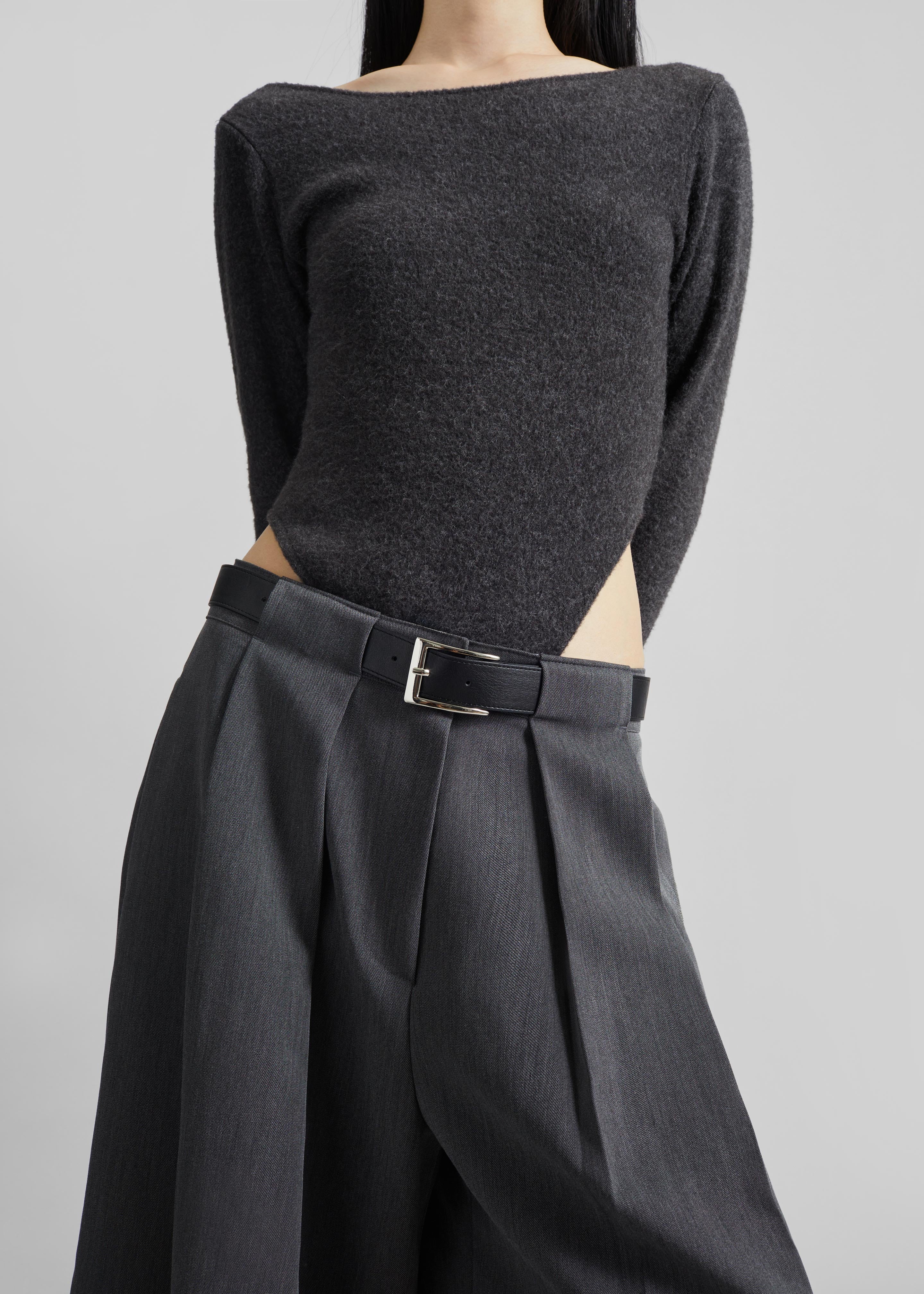 Civray Brushed Knit Bodysuit - Charcoal - 7