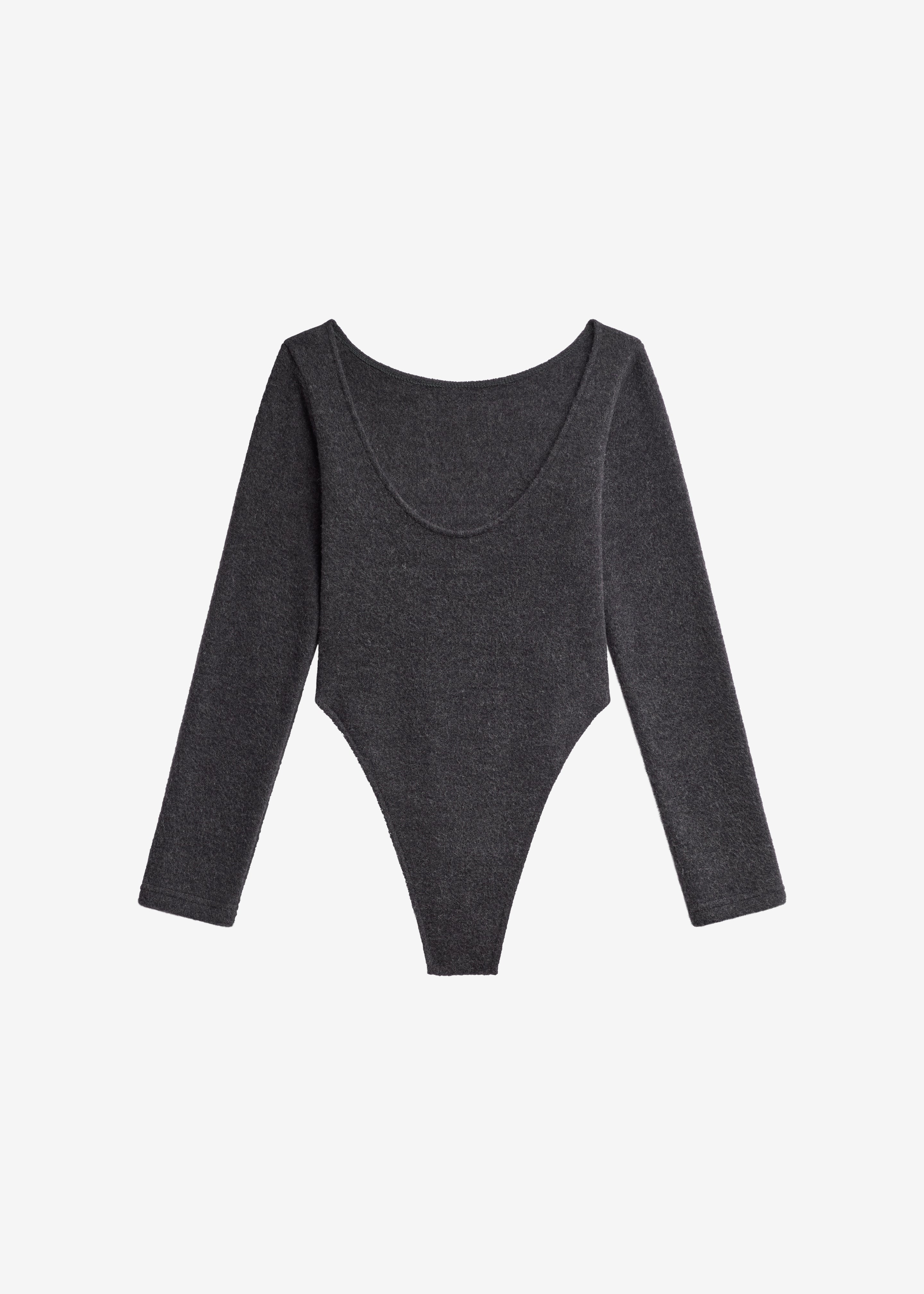 Civray Brushed Knit Bodysuit - Charcoal - 8