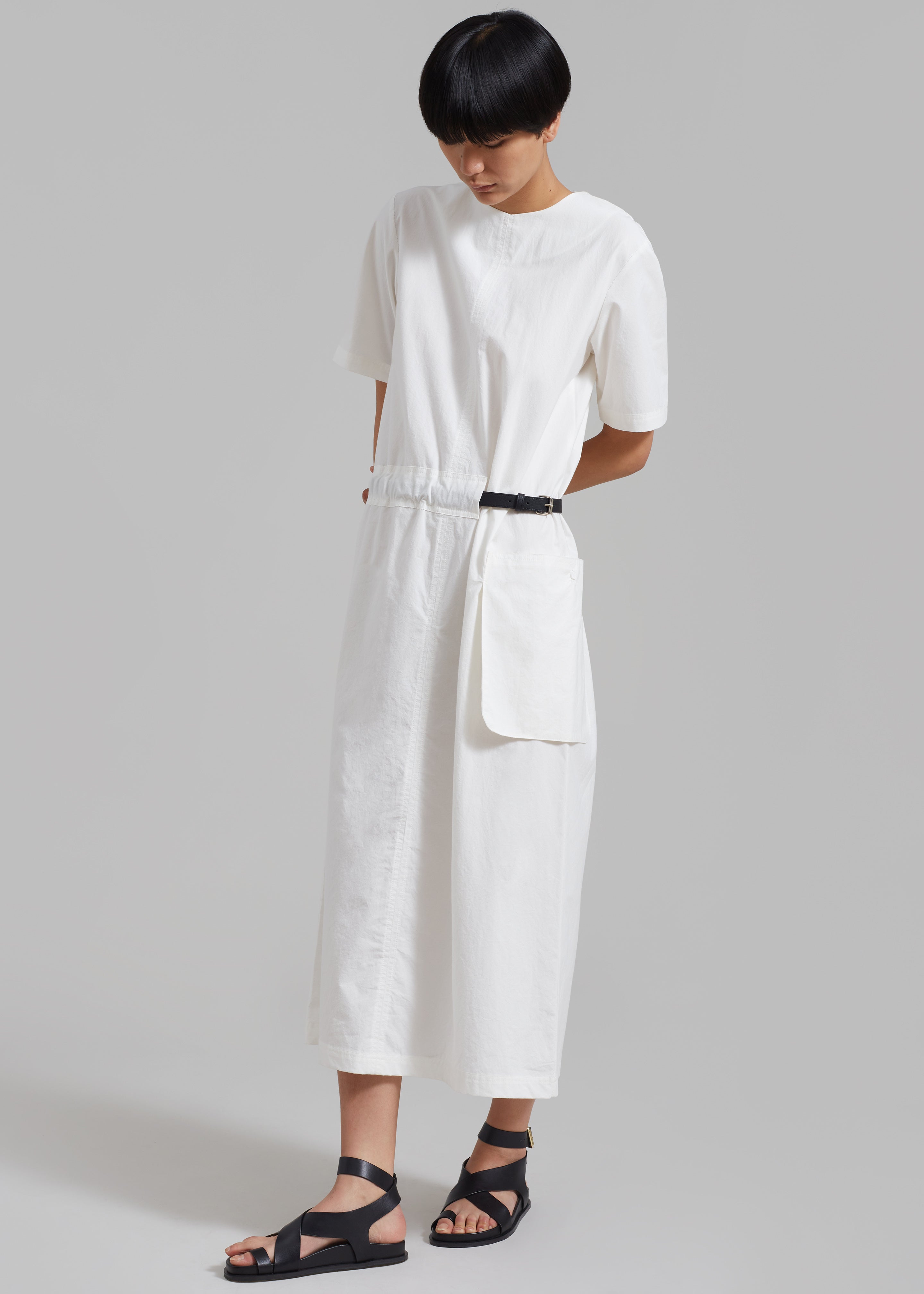 Claire Belted Maxi Dress - White - 1