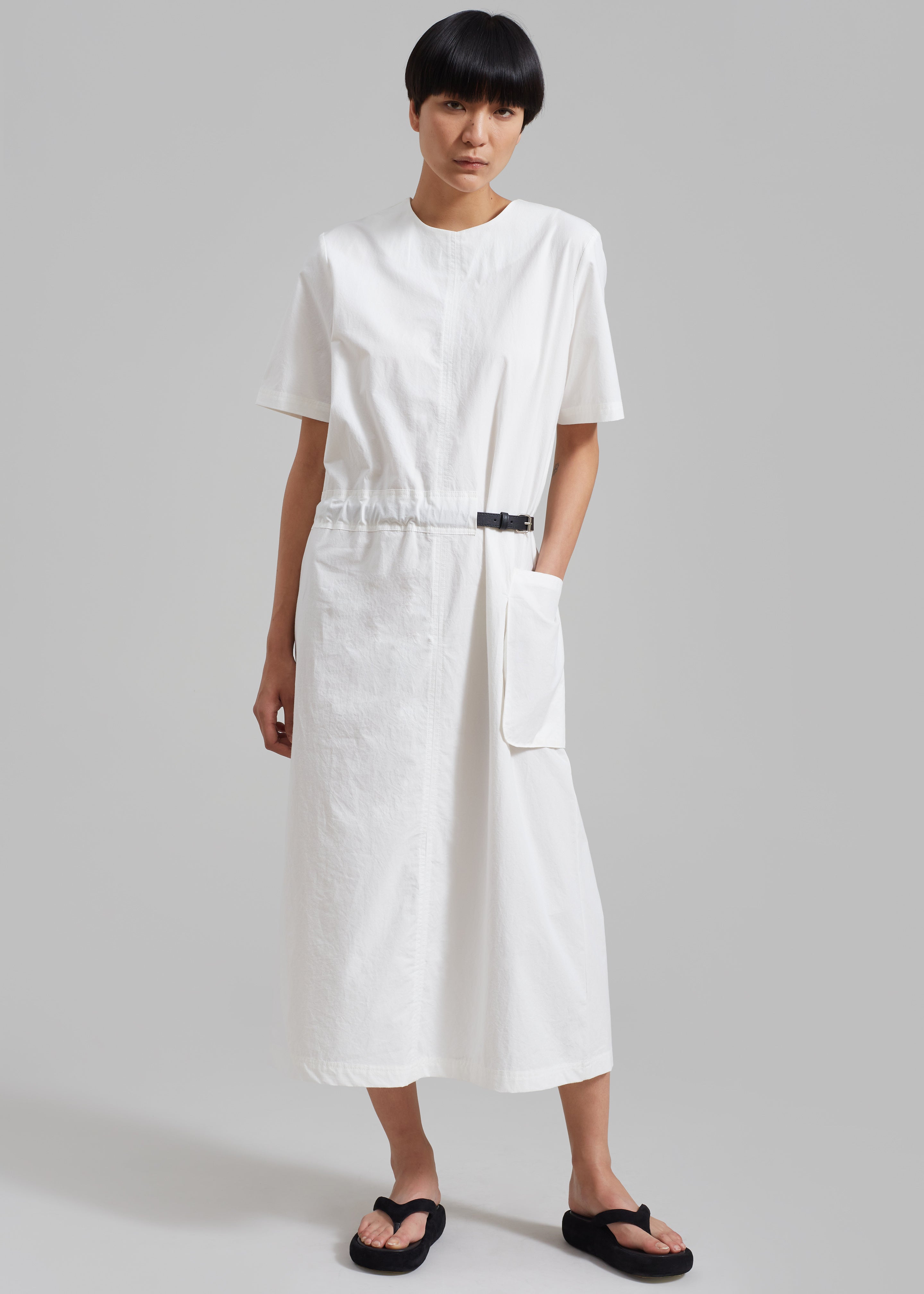 Claire Belted Maxi Dress - White - 3