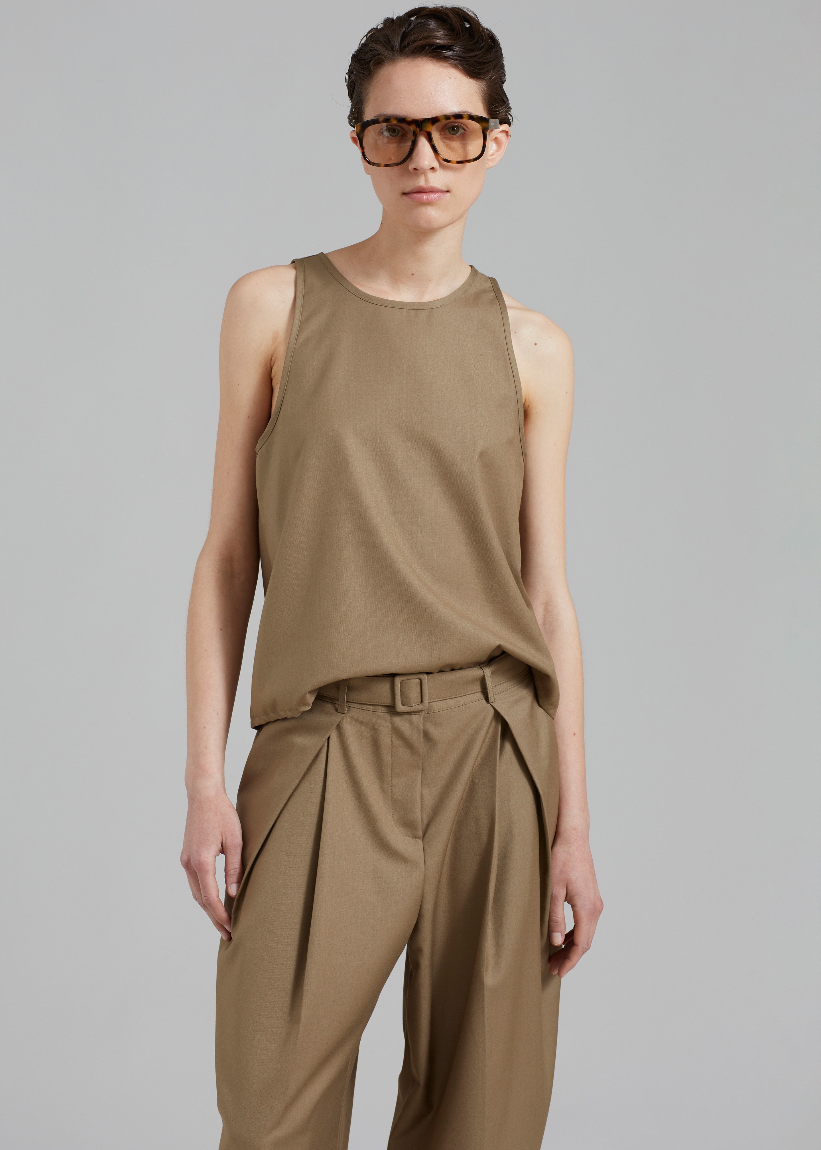 Clay Belted Pants - Desert Taupe - 8