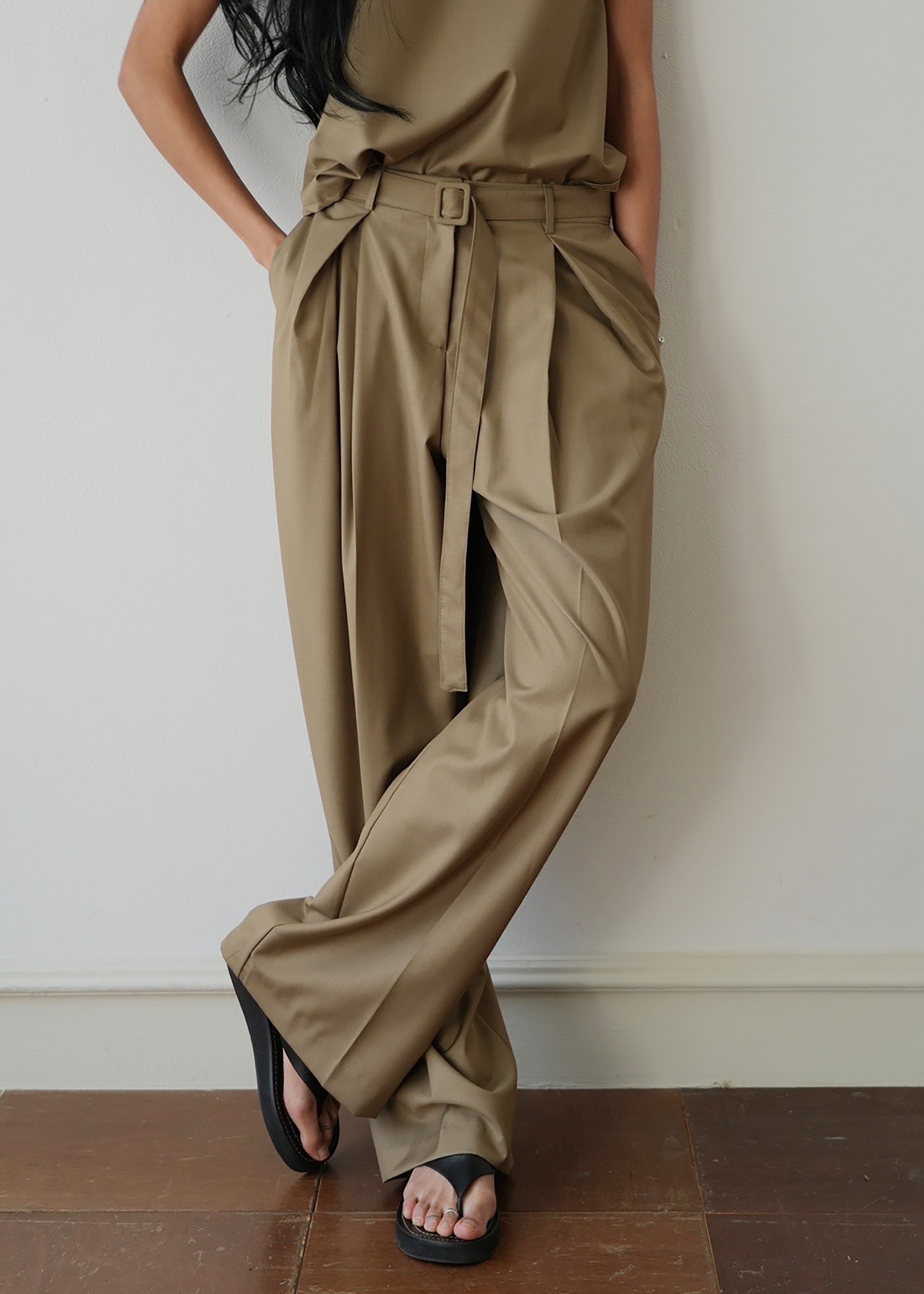 Clay Belted Pants - Desert Taupe - 2