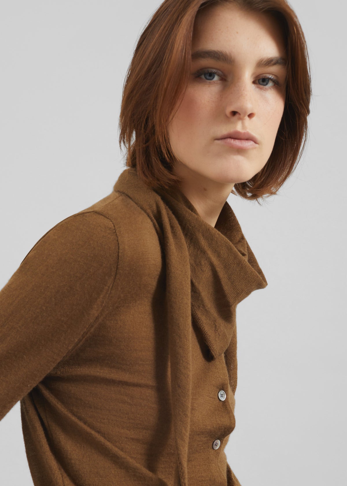 Clervaux Scarf Cardigan - Brown - 5