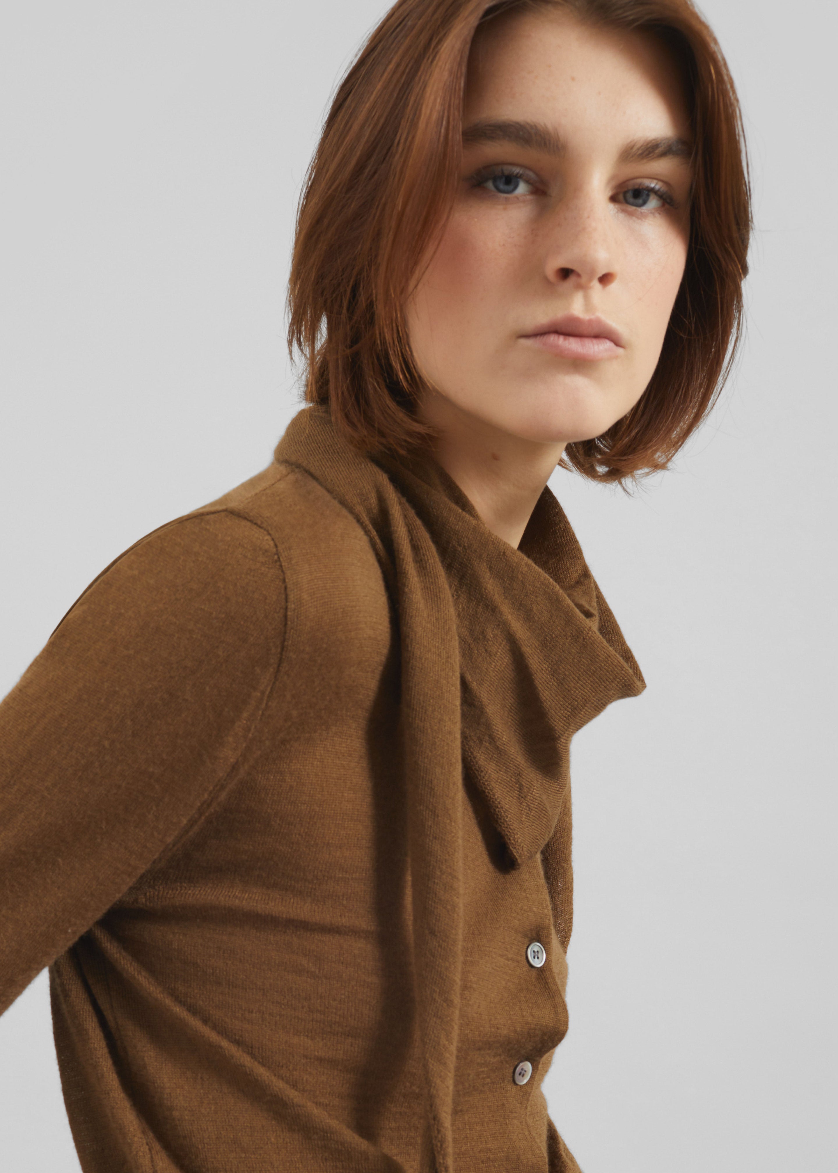 Clervaux Scarf Cardigan - Brown - 5