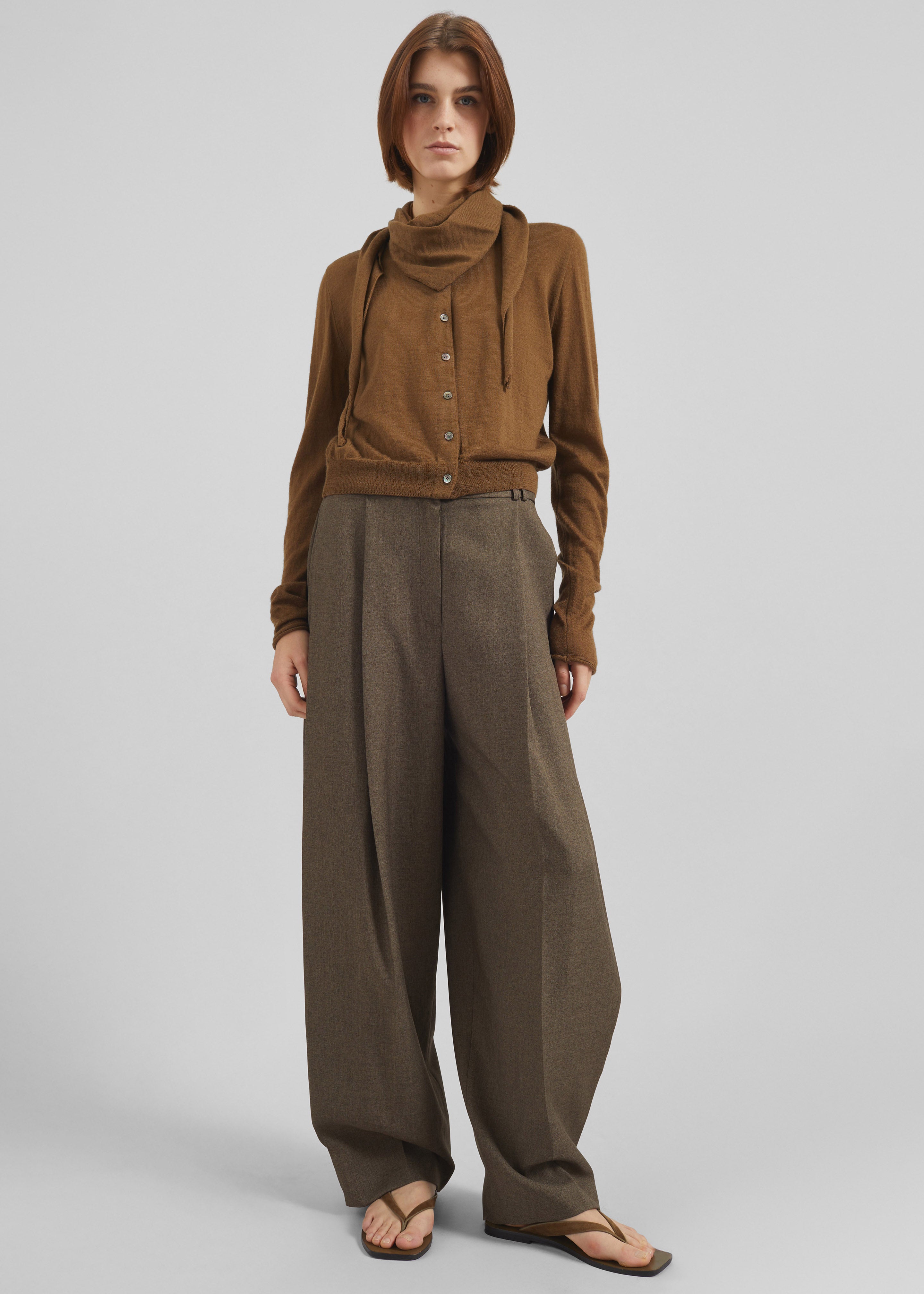 Clervaux Scarf Cardigan - Brown - 7