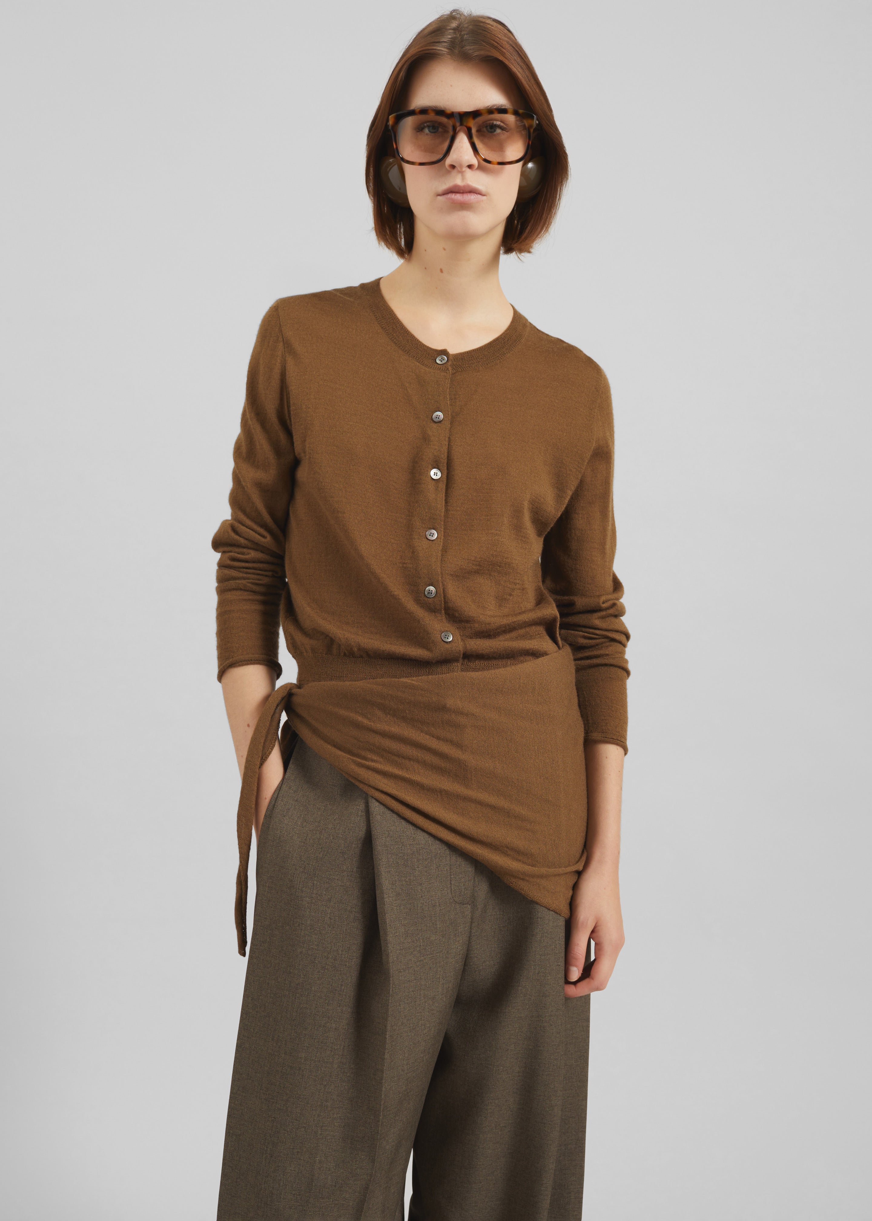 Clervaux Scarf Cardigan - Brown - 6