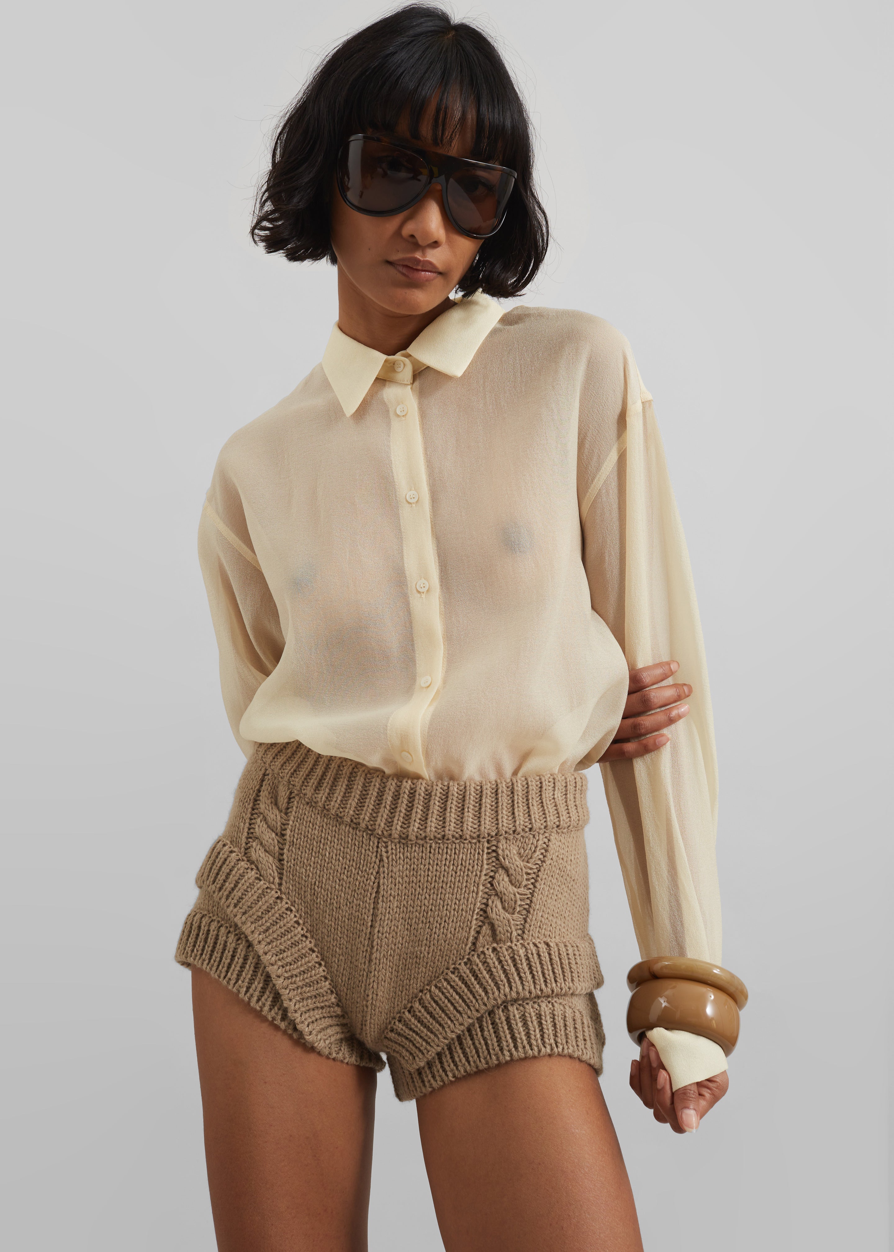 Toledo Sheer Shirt - Beige - 12