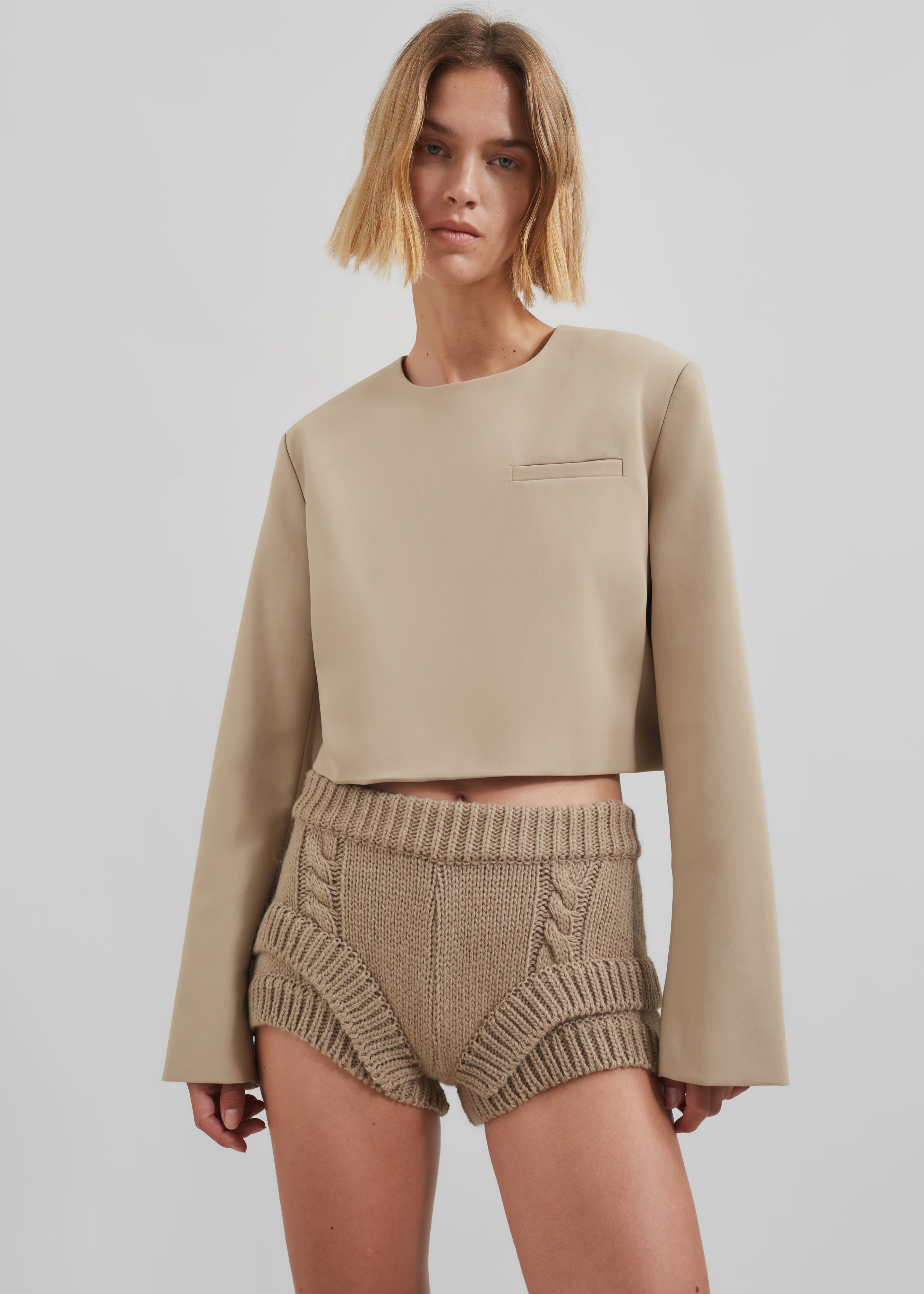 Clio Double Knit Shorts - Beige - 6