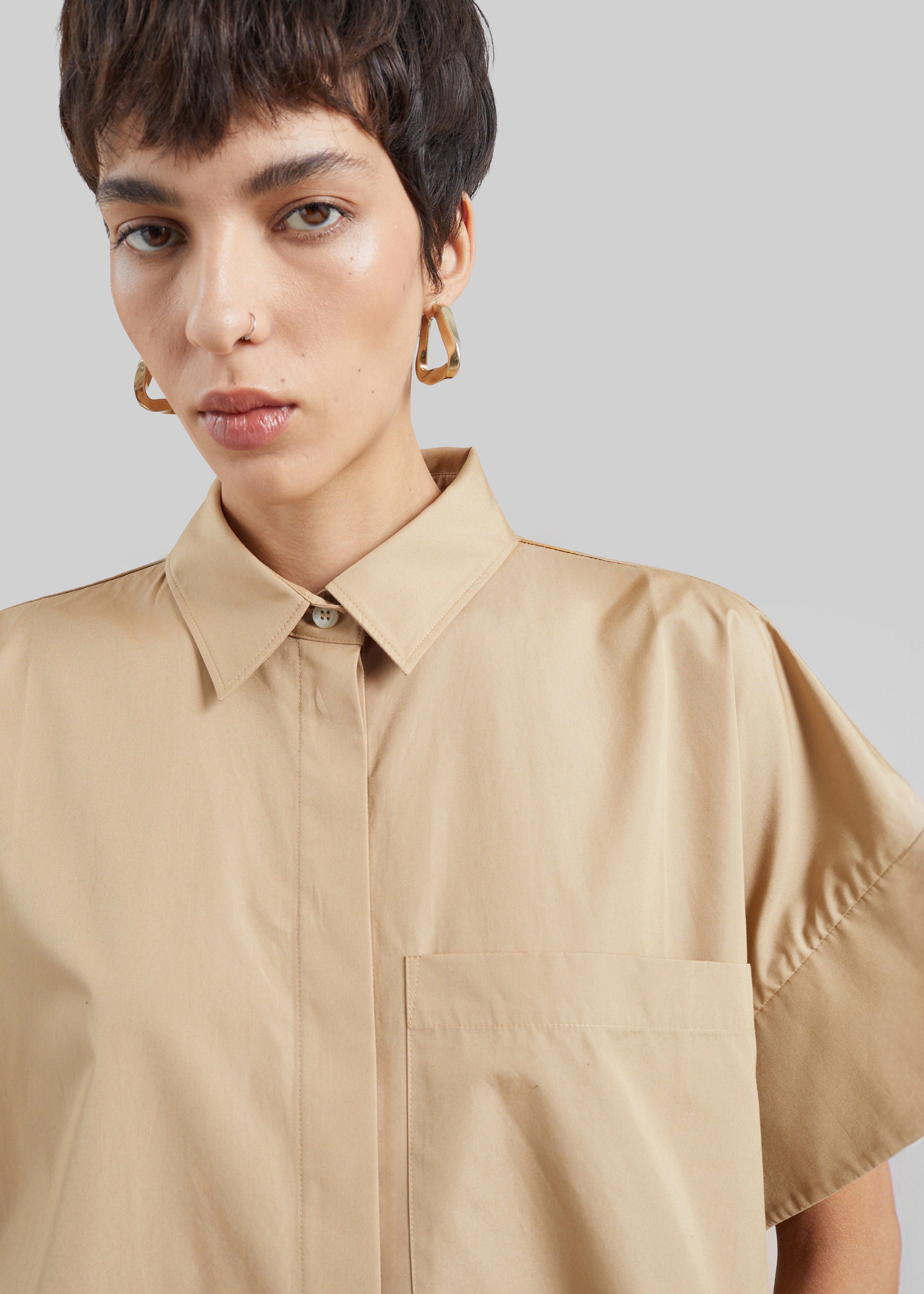 CO Boxy Short Sleeve Shirt - Camel - 4