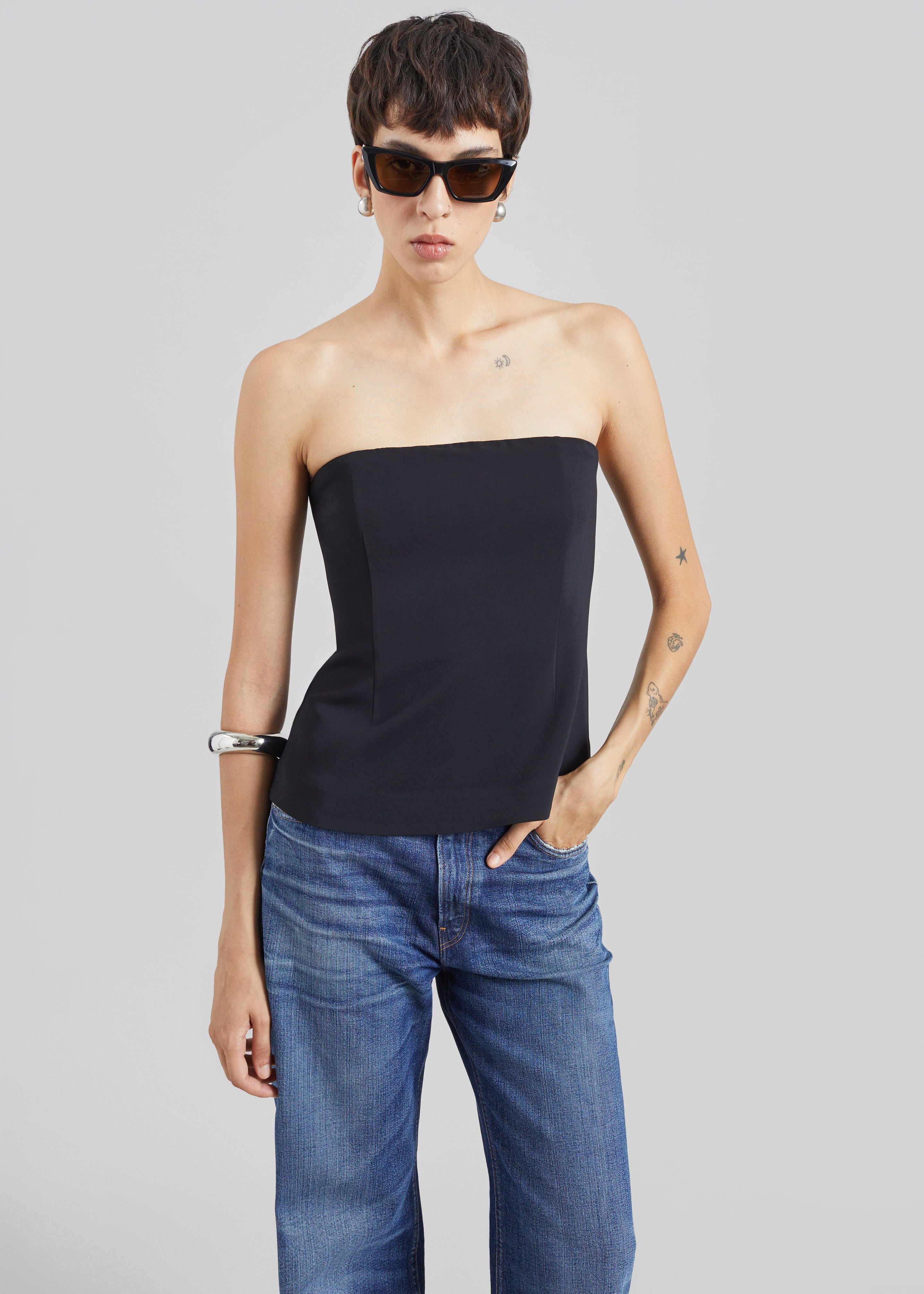 CO Bustier Top - Black - 1
