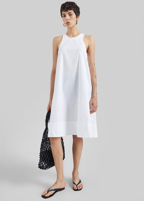 CO Crewneck A-line Dress - White