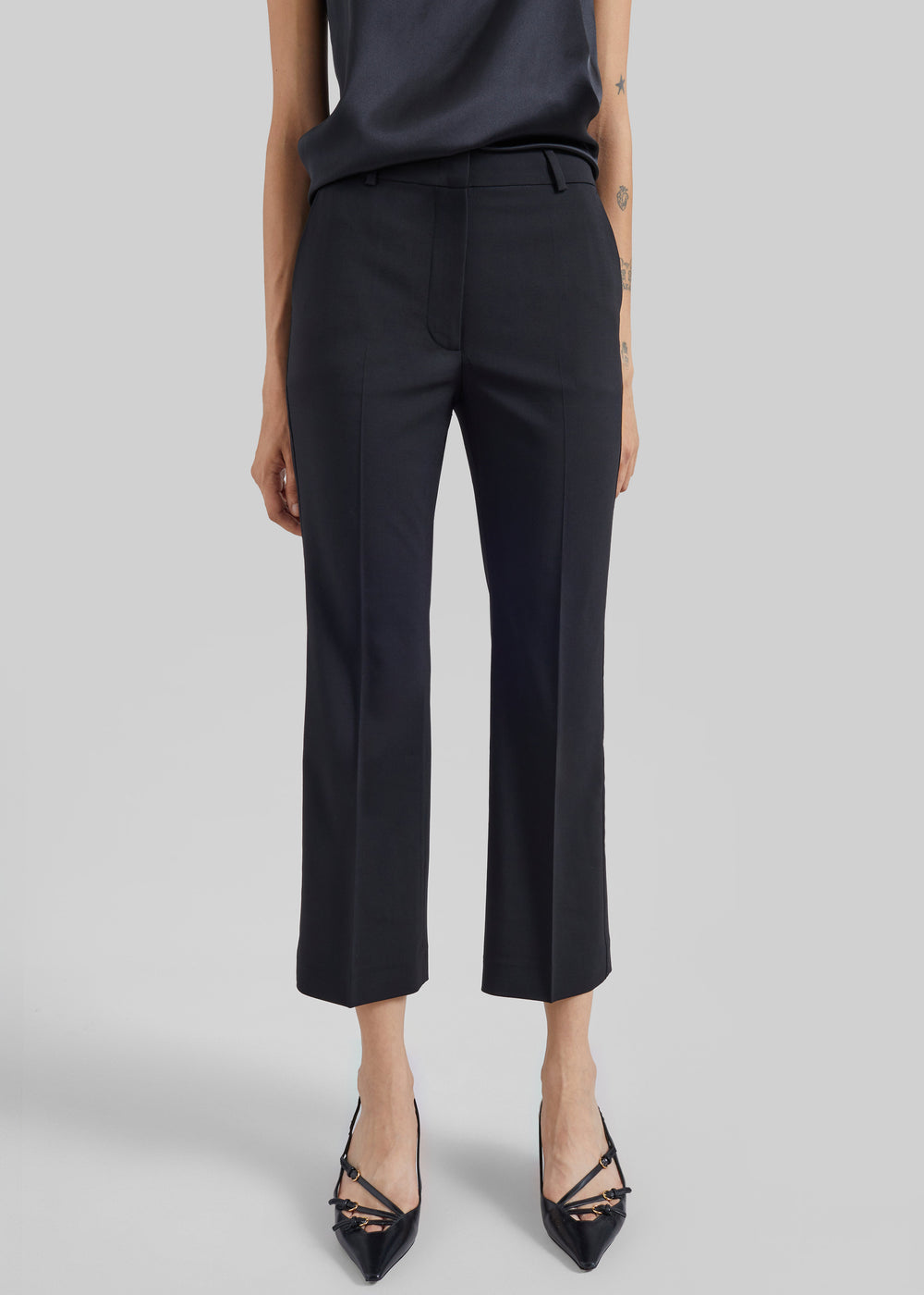 CO Cropped Flared Pants - Black - 1