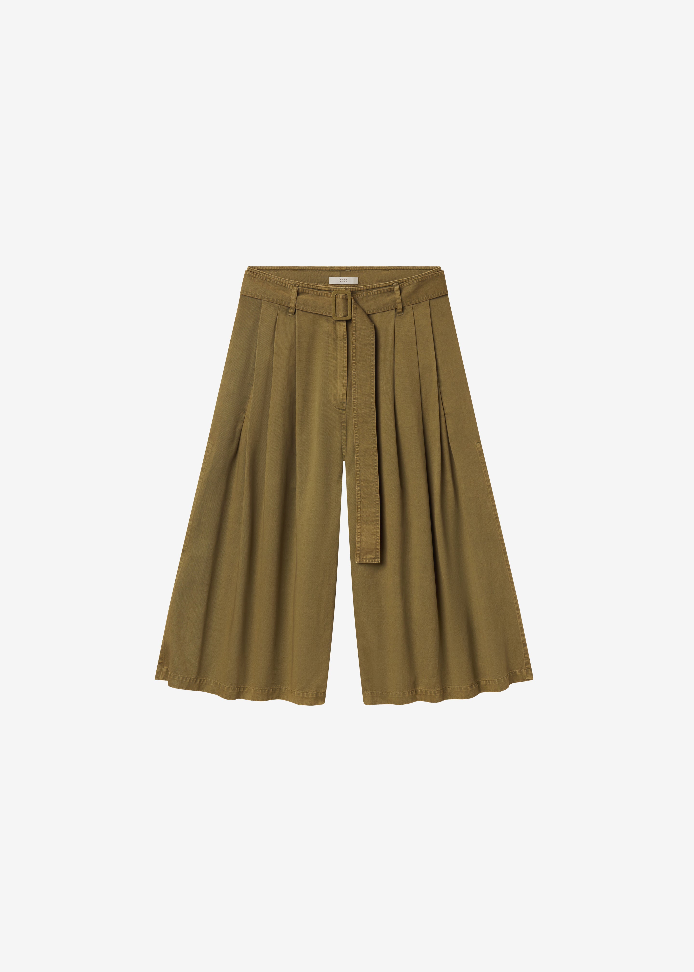 CO Garment Dye Pleated Culotte - Avocado - 10