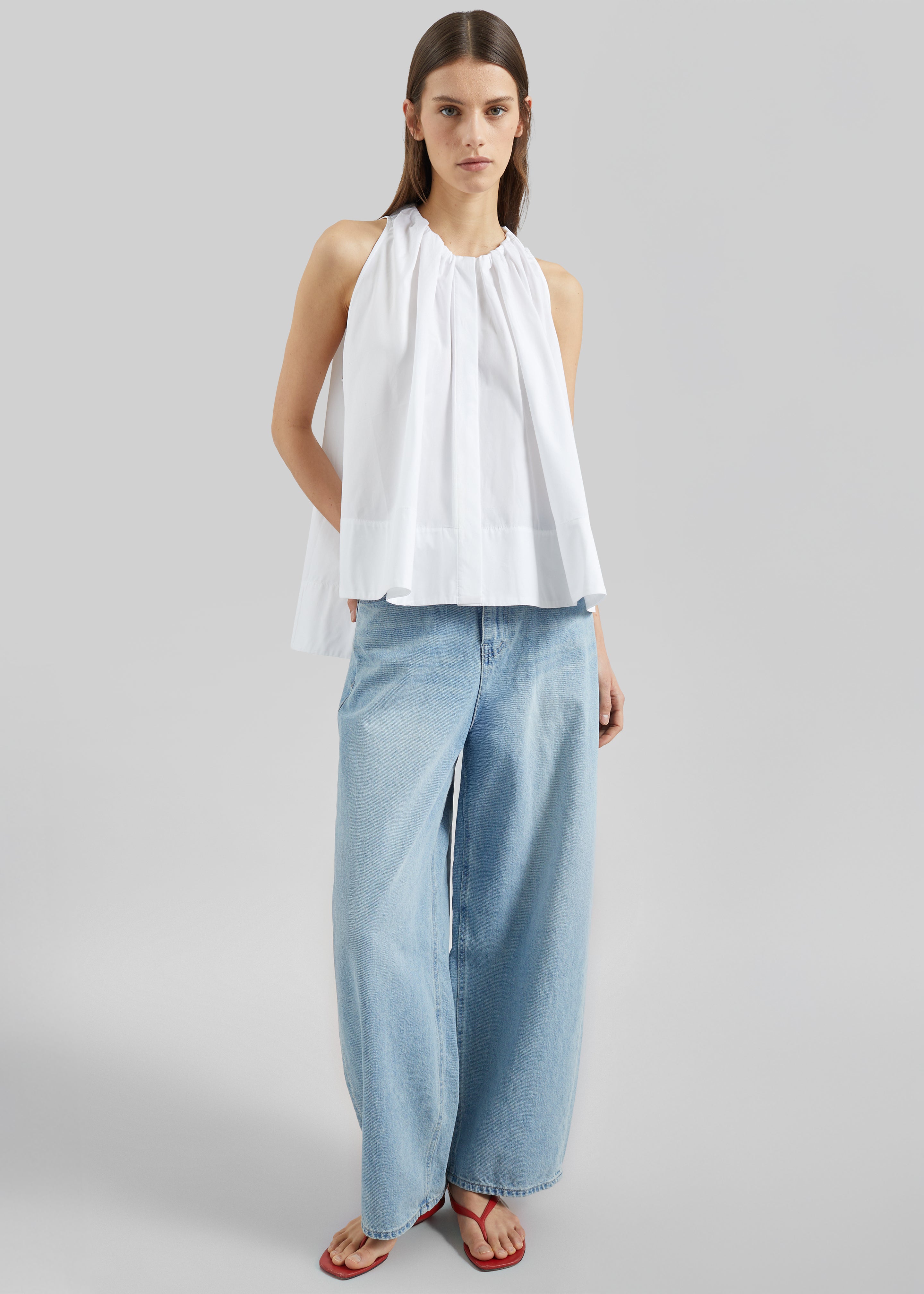 CO Gathered Tunic Shirt - White - 4