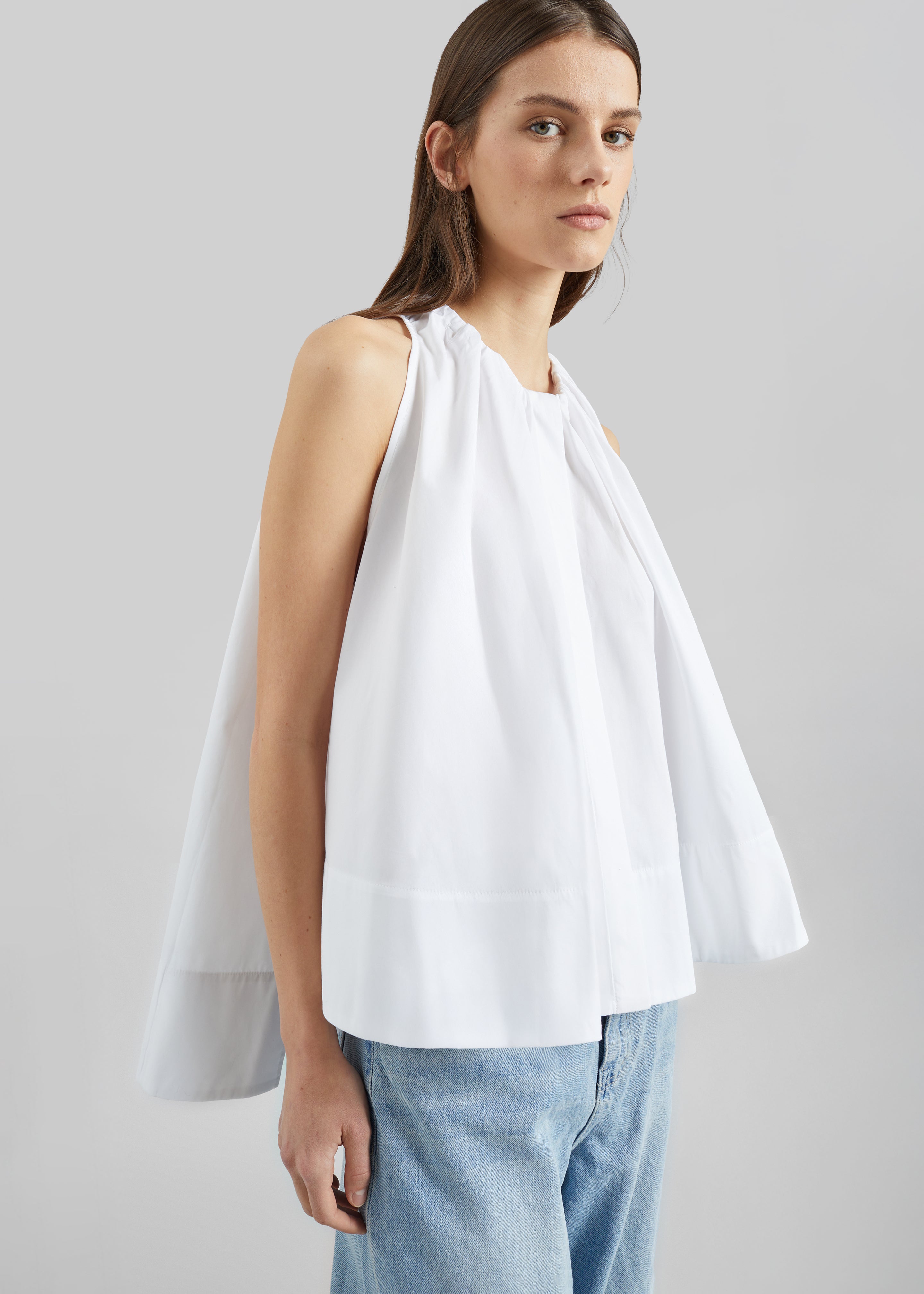 CO Gathered Tunic Shirt - White - 2
