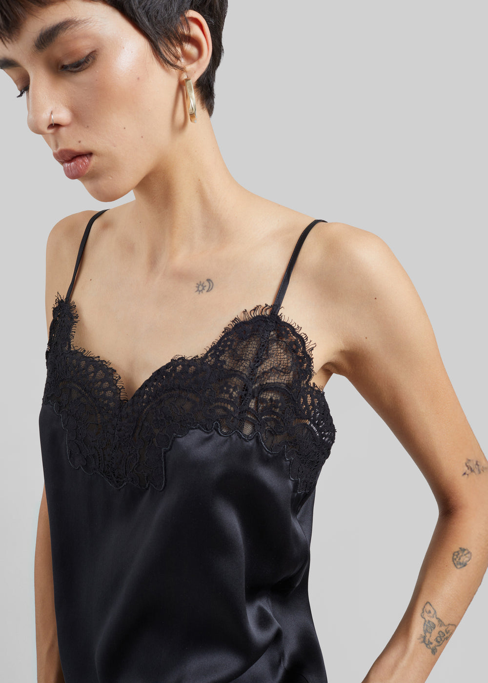 CO Lace Silk Camisole - Black - 1