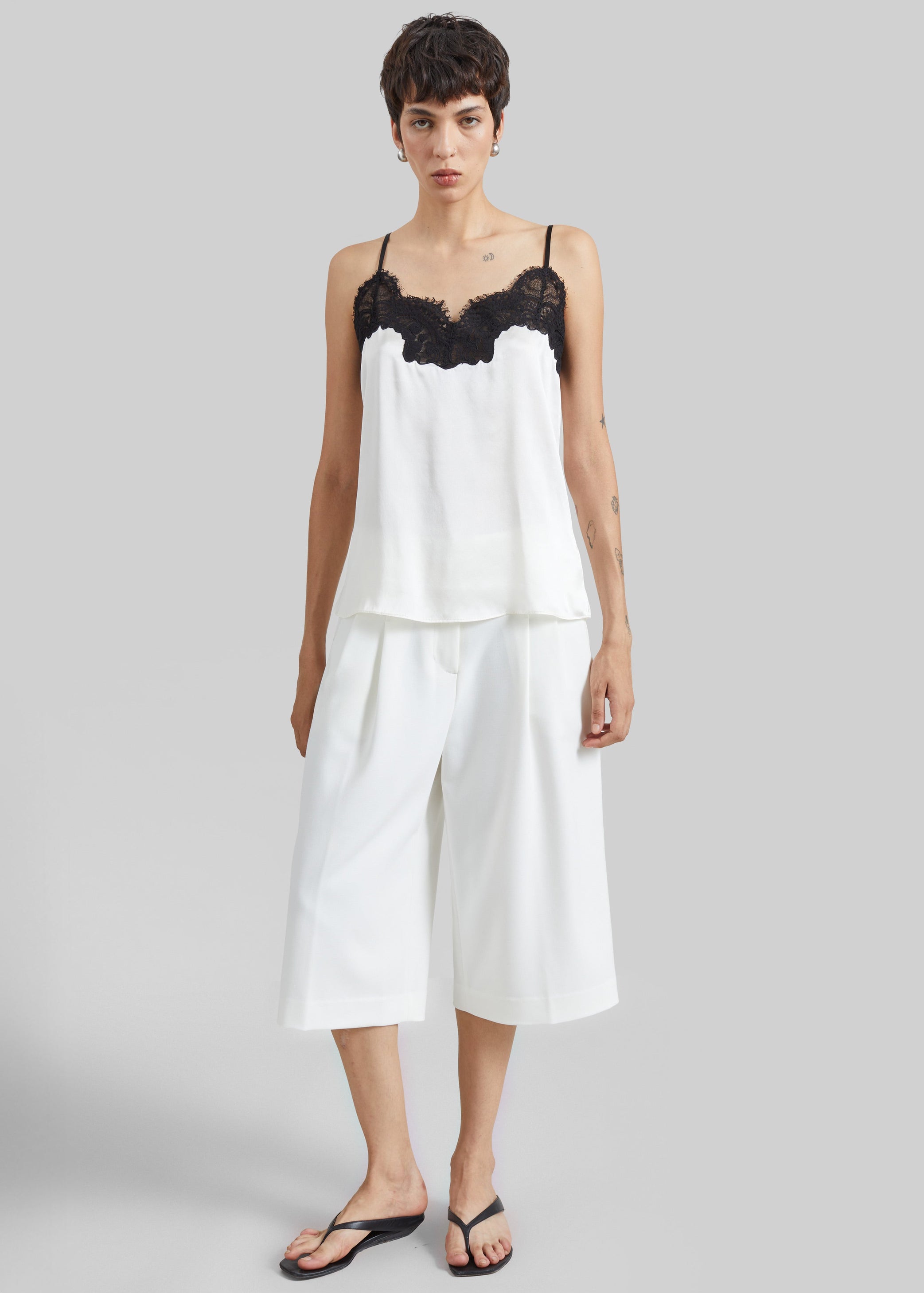Shop the look image for Jag Pleated Bermuda Shorts - White