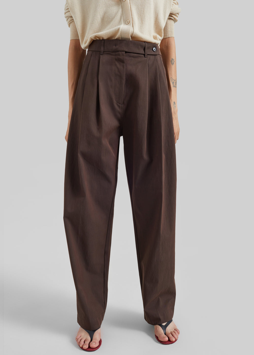 CO Pleated Pants - Chocolate - 1