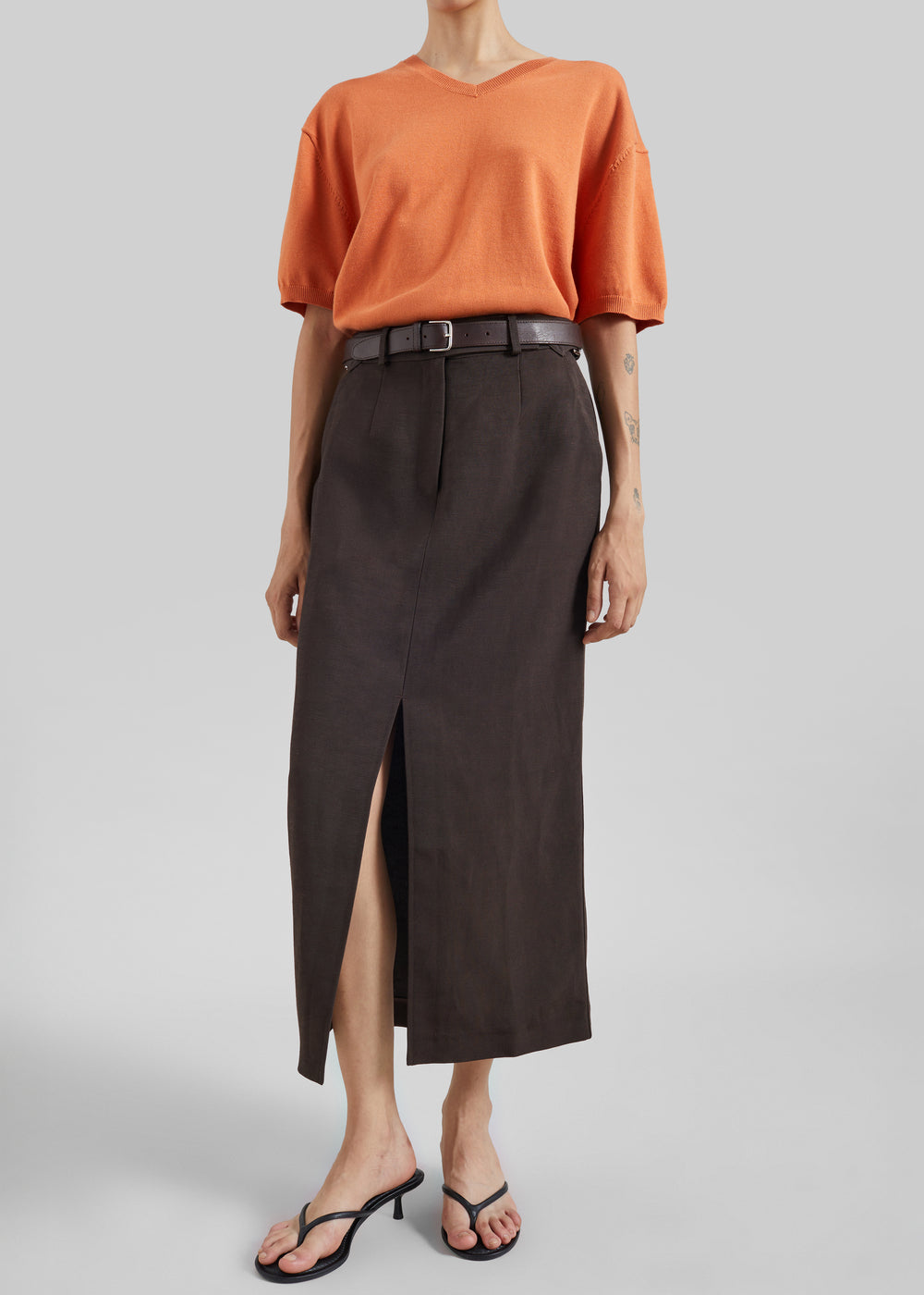 CO Tailored Pencil Skirt - Chocolate - 1