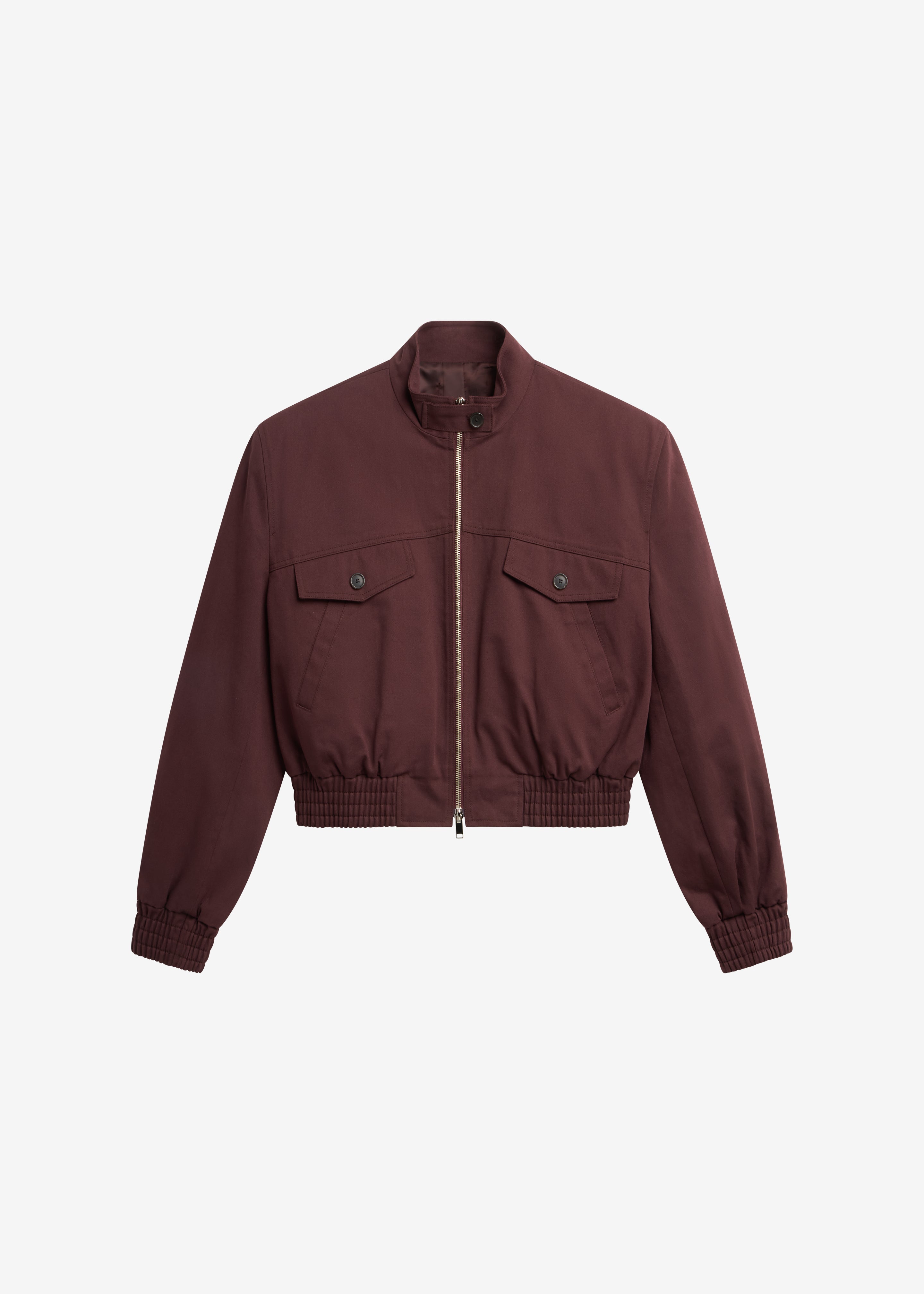 Cobain Padded Cropped Bomber - Burgundy - 9