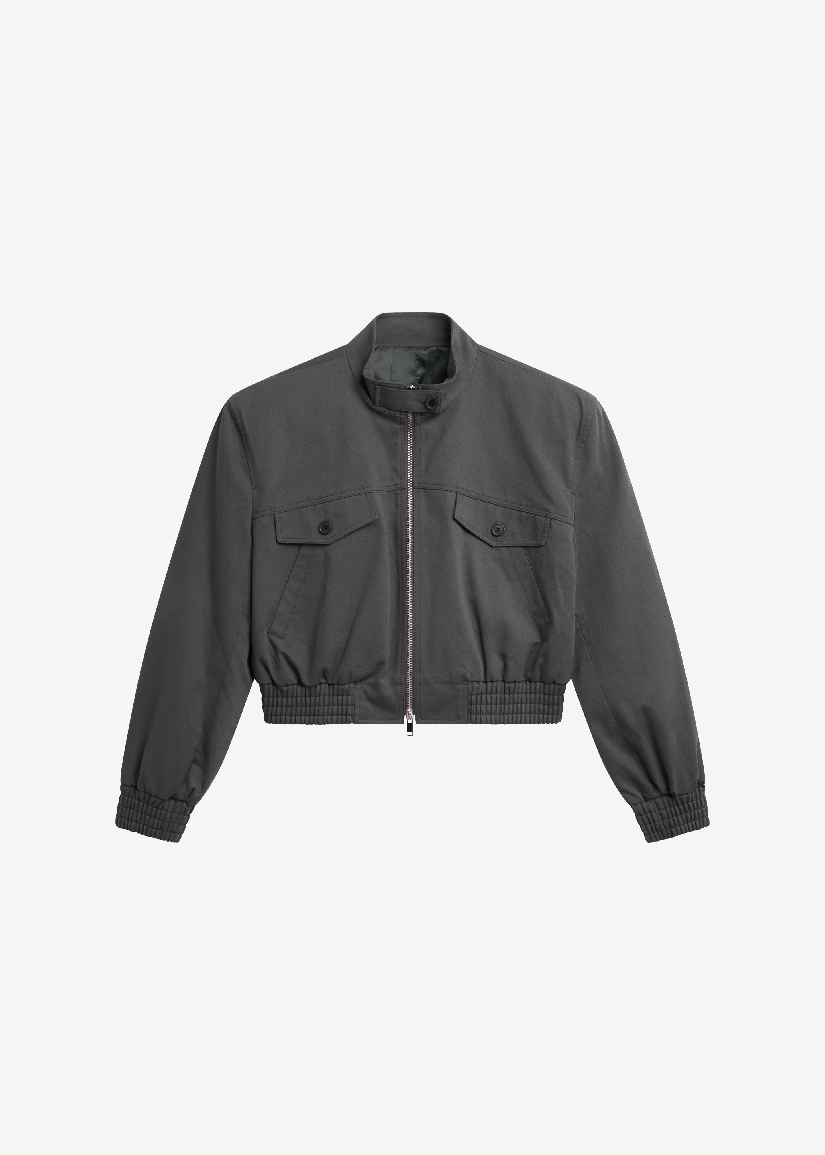 Cobain Padded Cropped Bomber - Charcoal - 10