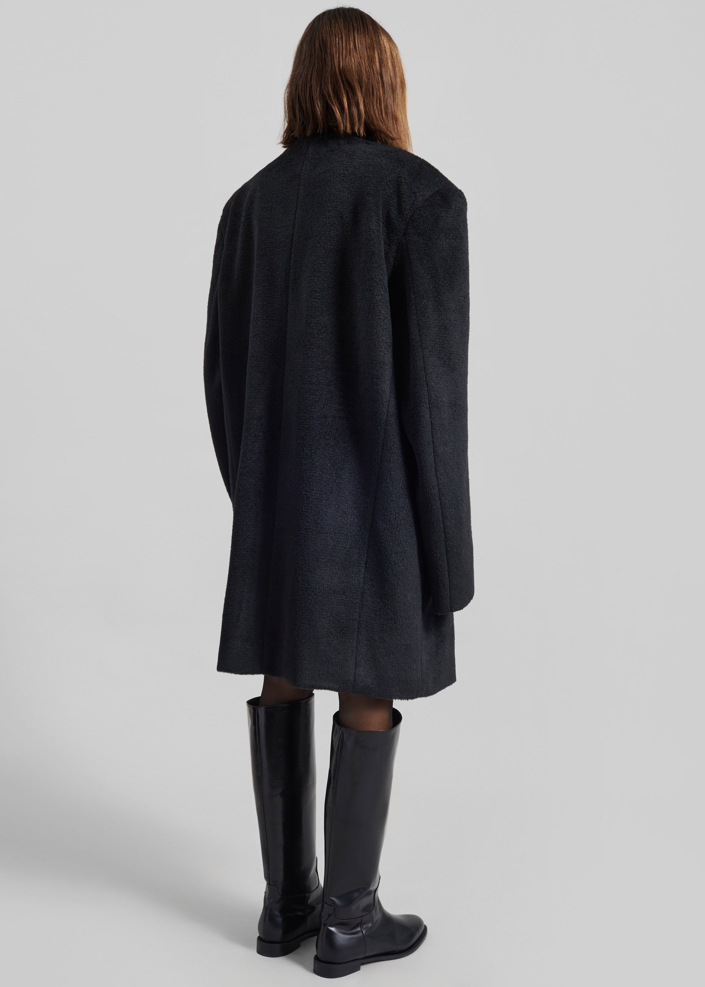 Coblence Textured Wool-Blend Coat - Black – The Frankie Shop